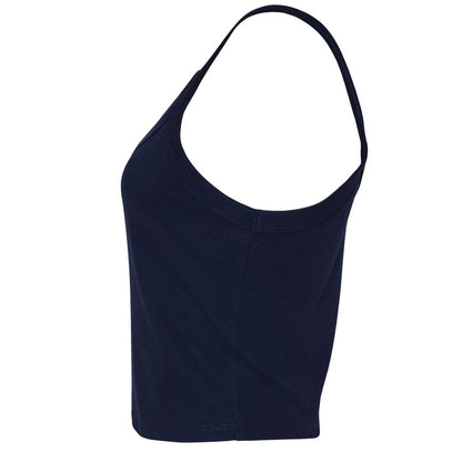 Solid Navy - Back - Bella + Canvas Womens-Ladies Micro-Rib Strappy Tank Top