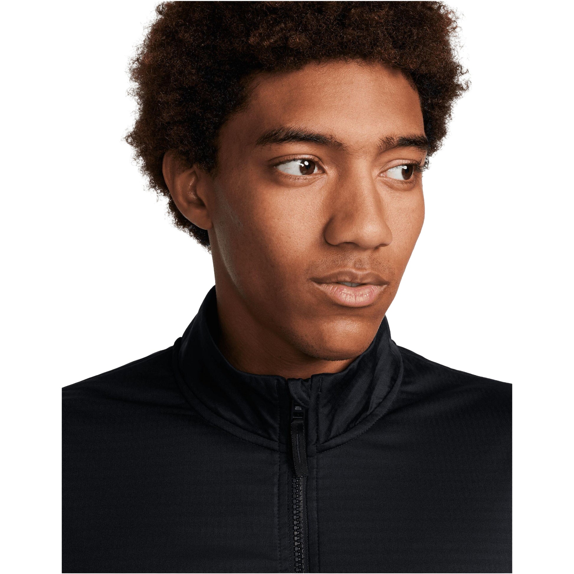 Black-White - Side - Nike Golf Mens Dri-FIT Half Zip Top