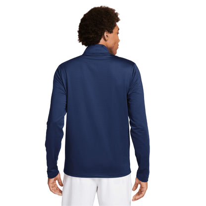 Midnight Navy-White - Back - Nike Golf Mens Dri-FIT Half Zip Top