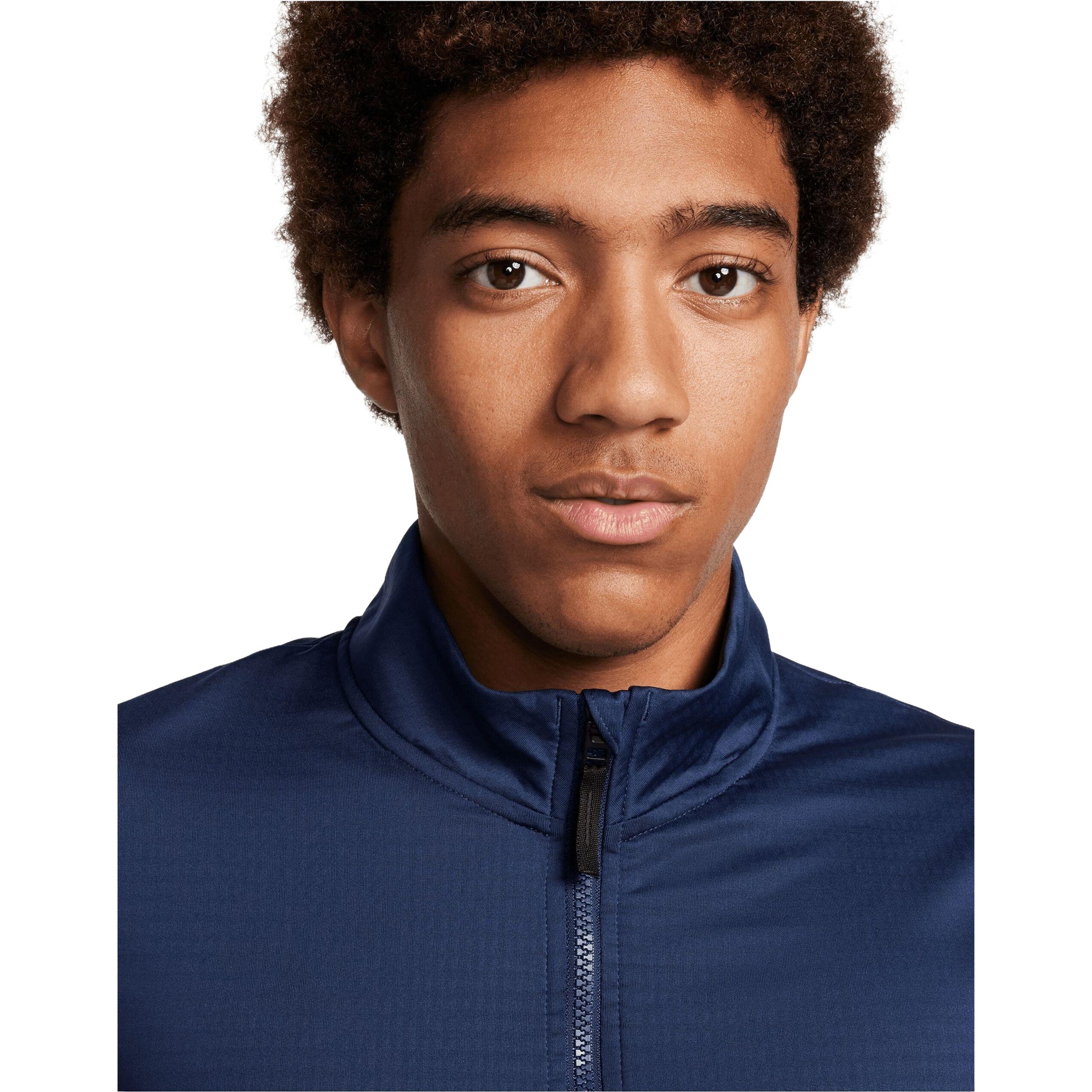 Midnight Navy-White - Side - Nike Golf Mens Dri-FIT Half Zip Top