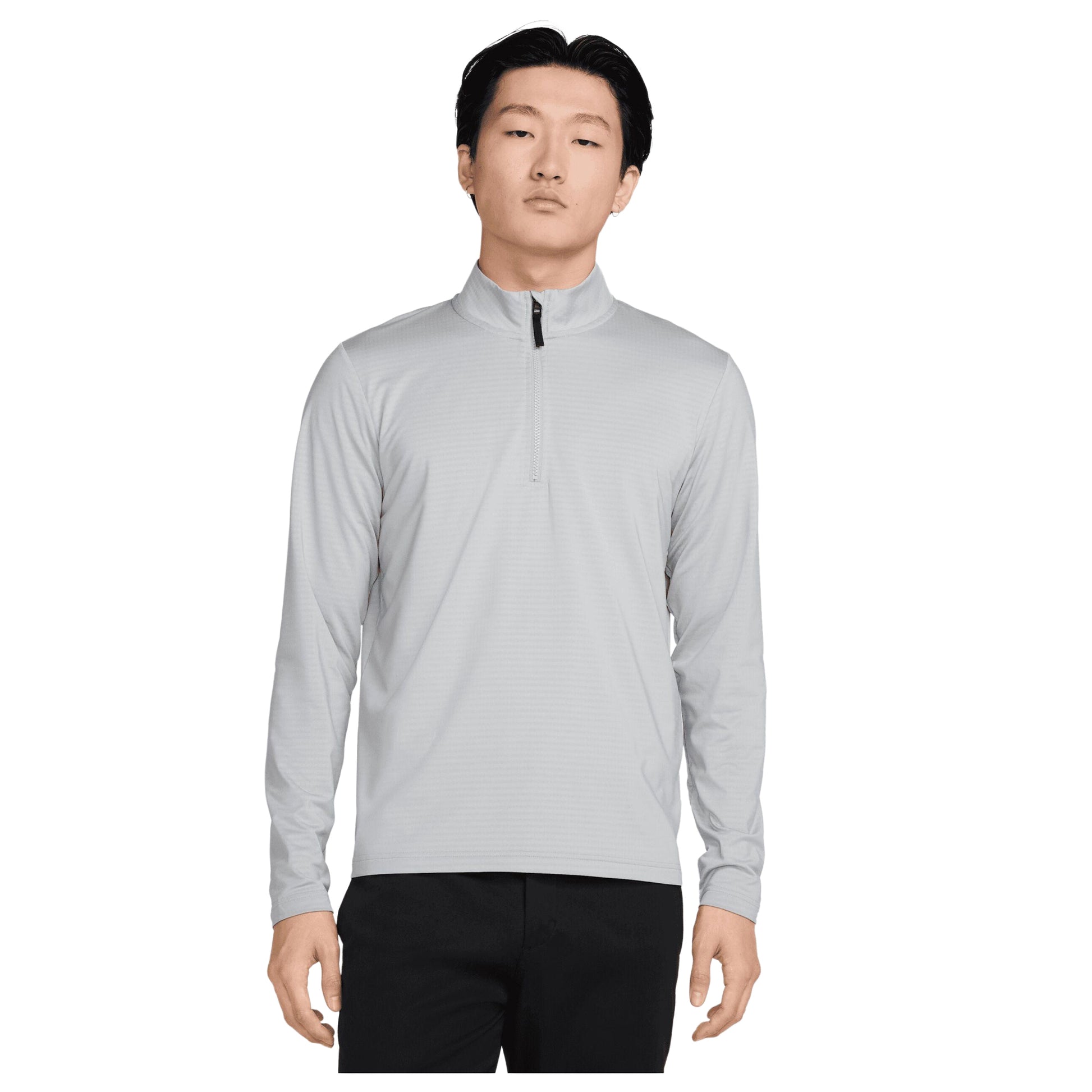 Wolf Grey-Black - Front - Nike Golf Mens Dri-FIT Half Zip Top