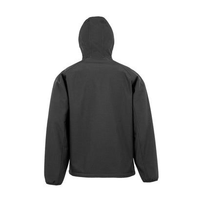 Black - Back - Result Recycled Mens 3 Layer Printable Soft Shell Jacket