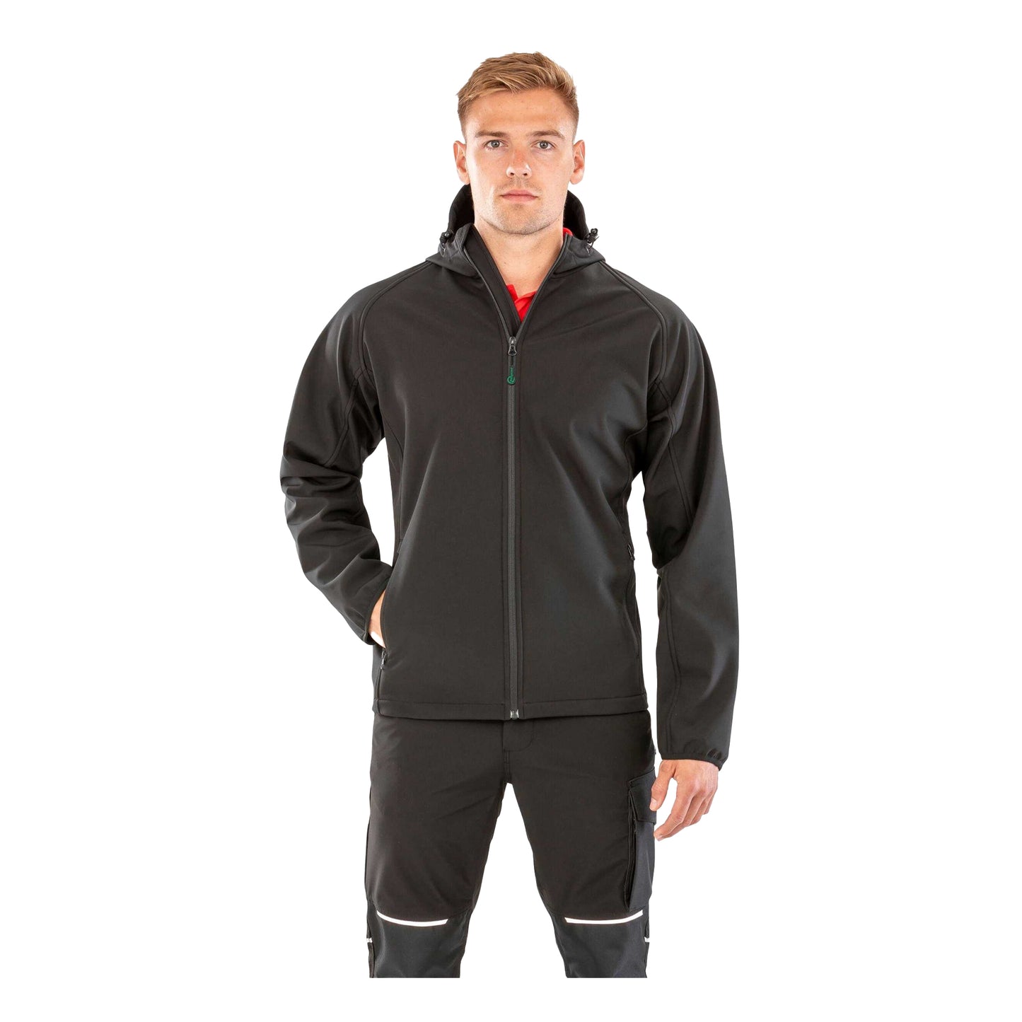 Black - Side - Result Recycled Mens 3 Layer Printable Soft Shell Jacket