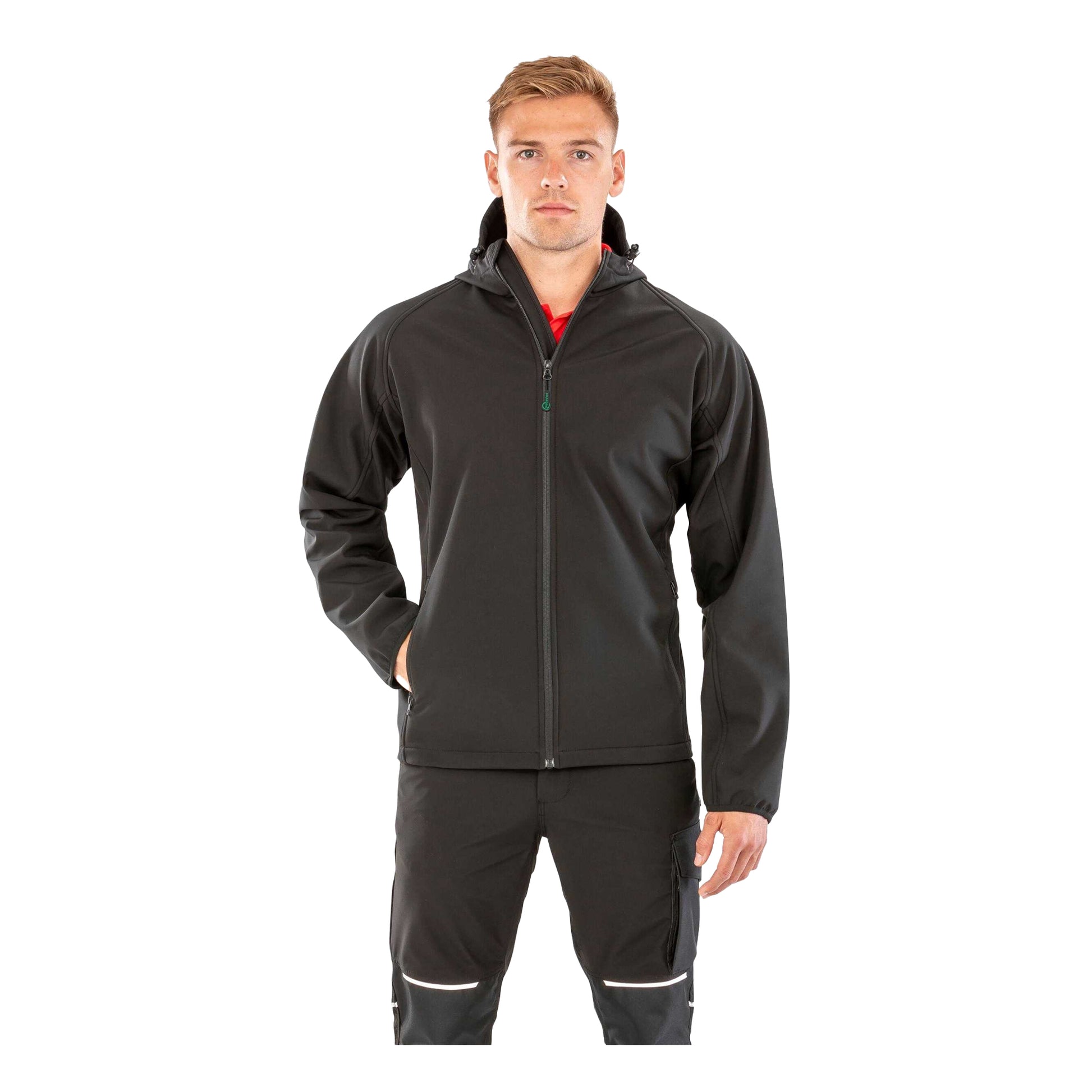 Black - Side - Result Recycled Mens 3 Layer Printable Soft Shell Jacket