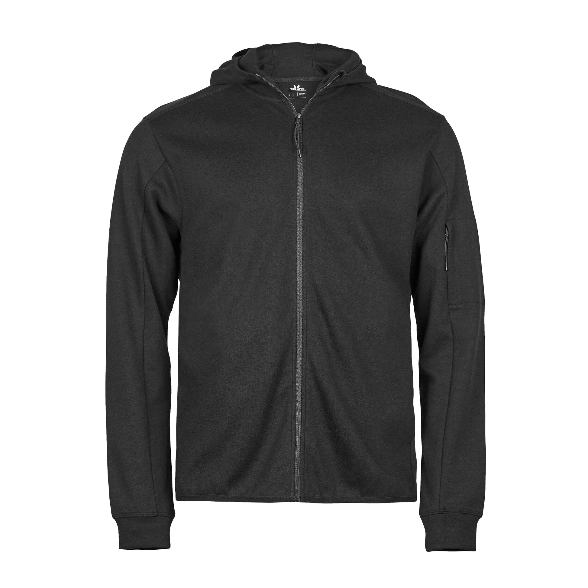 Black - Front - Tee Jays Mens Athletic Full Zip Hoodie