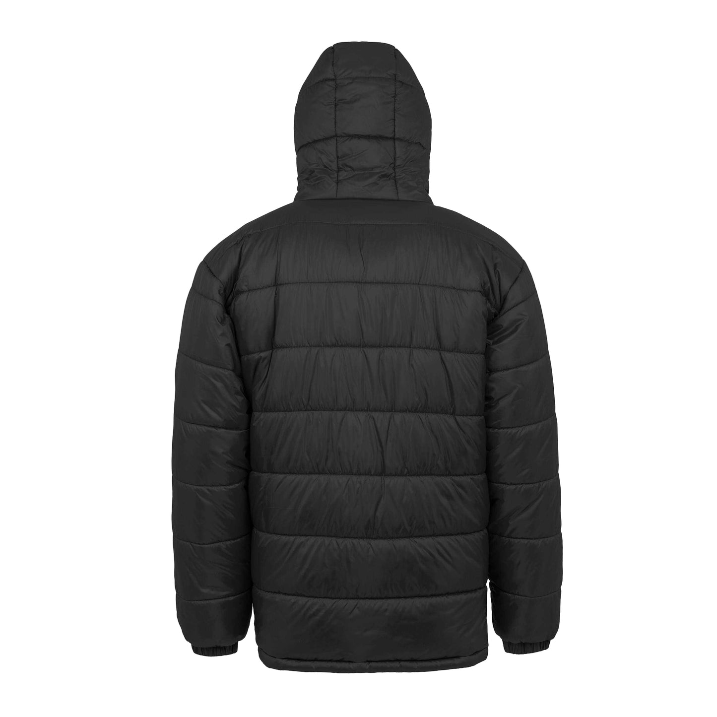 Black - Back - Result Recycled Unisex Adult Recycled Hooded Padded Jacket