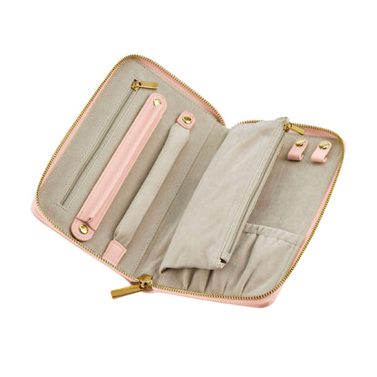 Soft Pink - Back - Bagbase Boutique Travel Jewellery Case