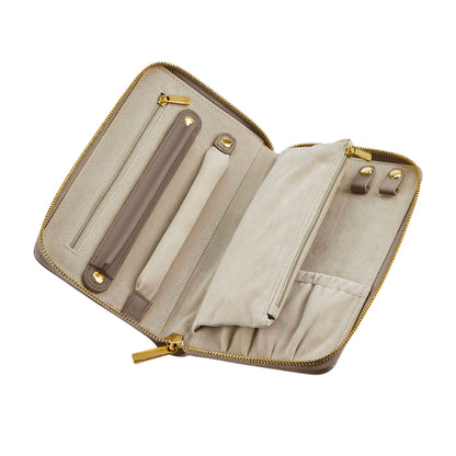 Taupe - Back - Bagbase Boutique Travel Jewellery Case