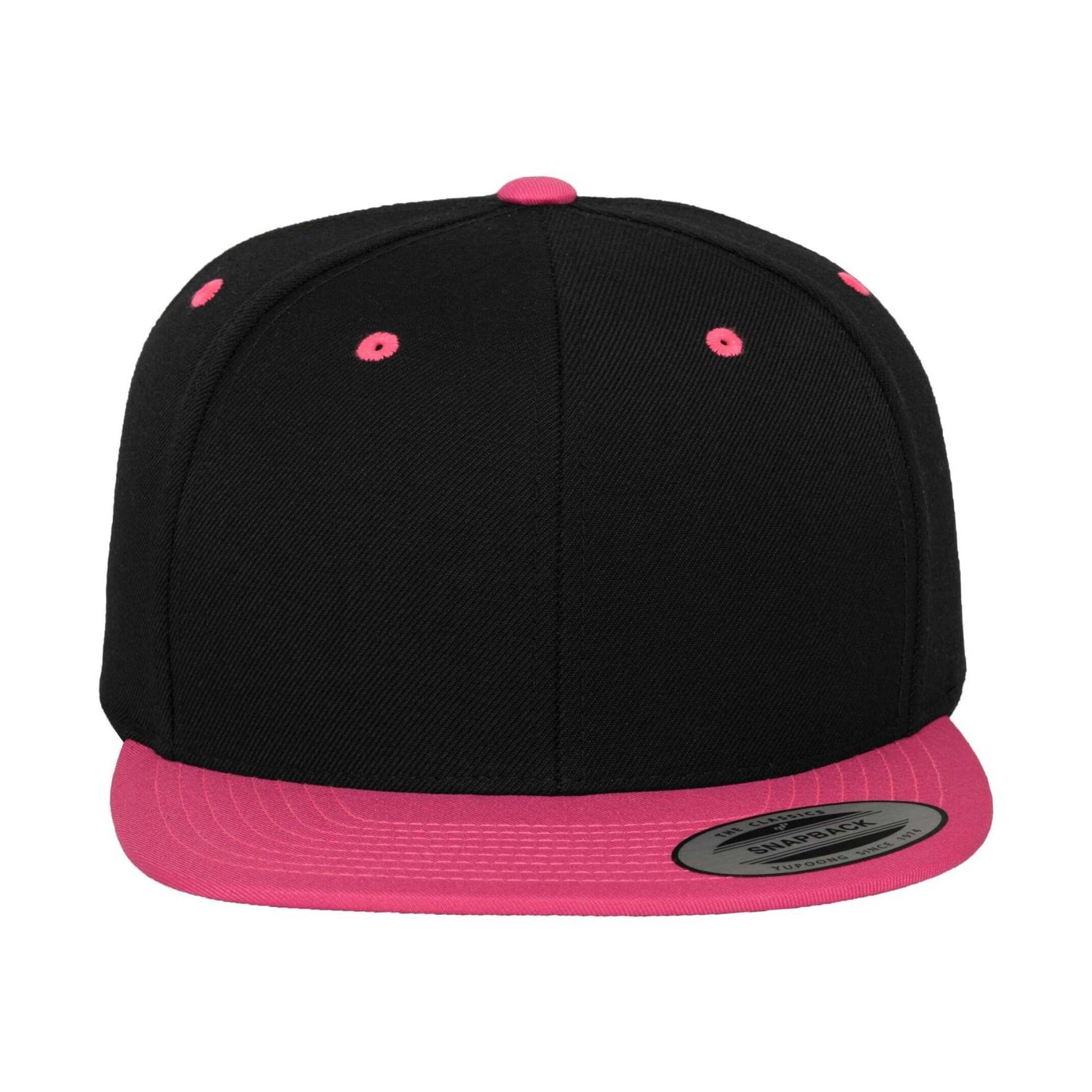 Black-Neon Pink - Side - Flexfit Classic Two Tone Cap