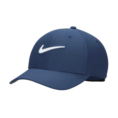 Midnight Navy-White - Front - Nike Golf Swoosh Dri-FIT Structured Baseball Cap