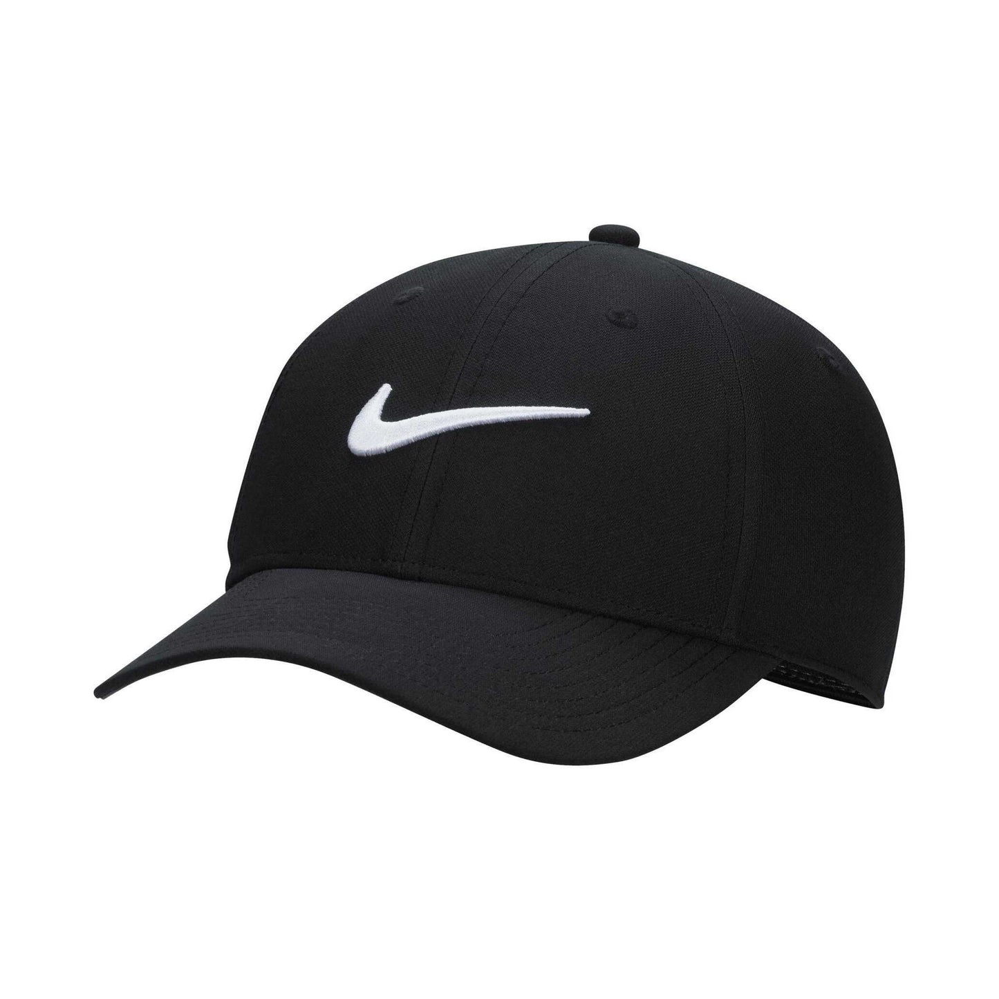 Black-White - Front - Nike Golf Swoosh Dri-FIT Structured Baseball Cap