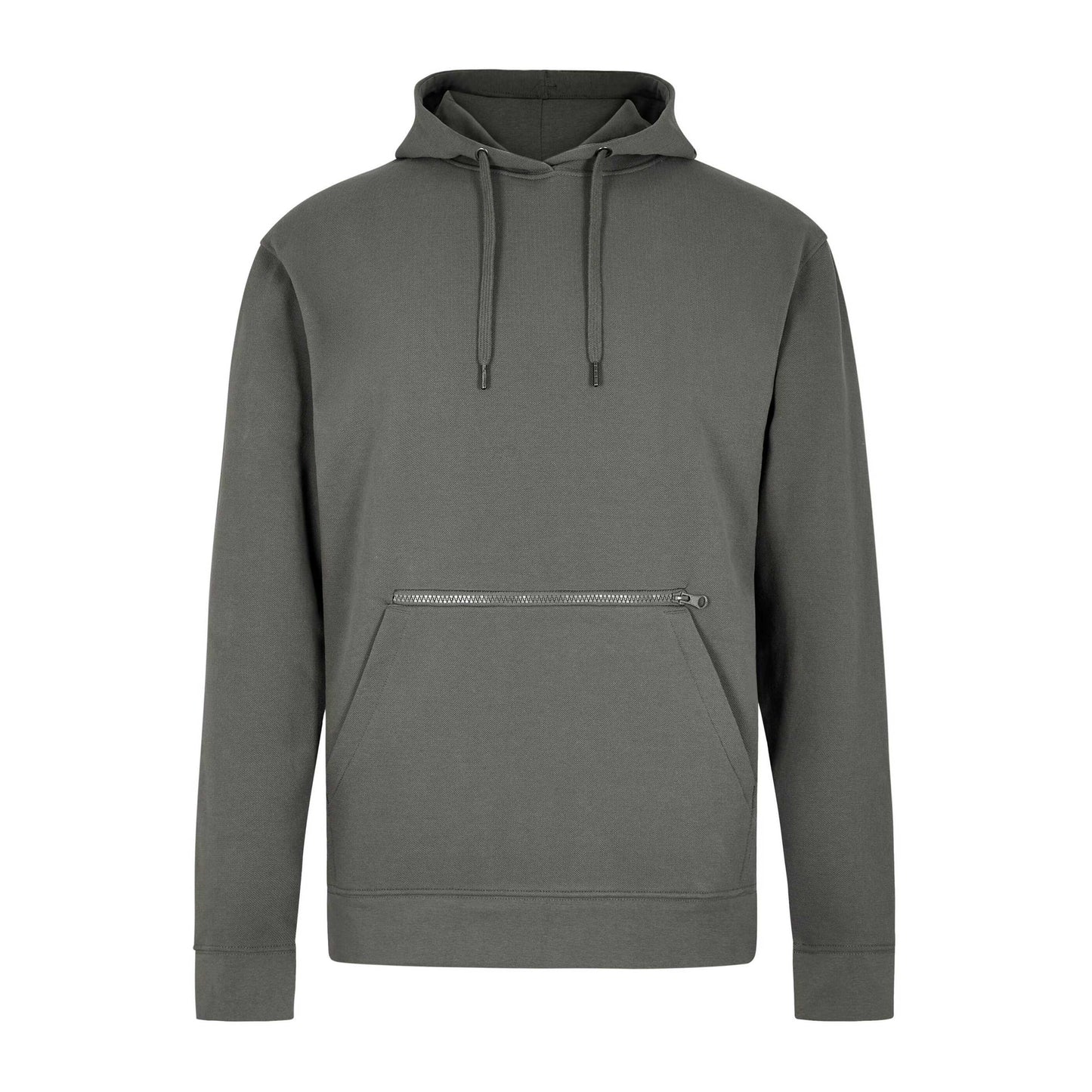 Dark Grey - Front - Kustom Kit Unisex Adult Pique Regular Hoodie