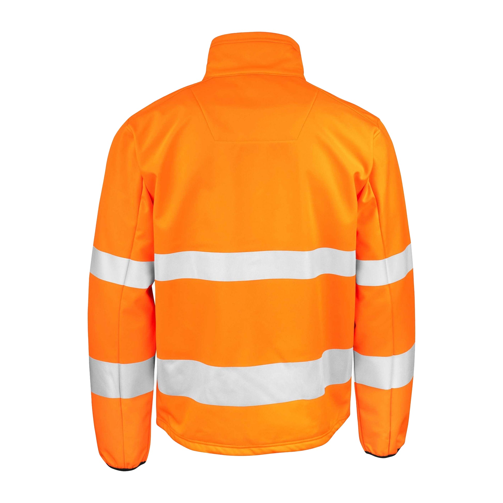 Orange - Back - Jobman Mens Hi-Vis Soft Shell Jacket