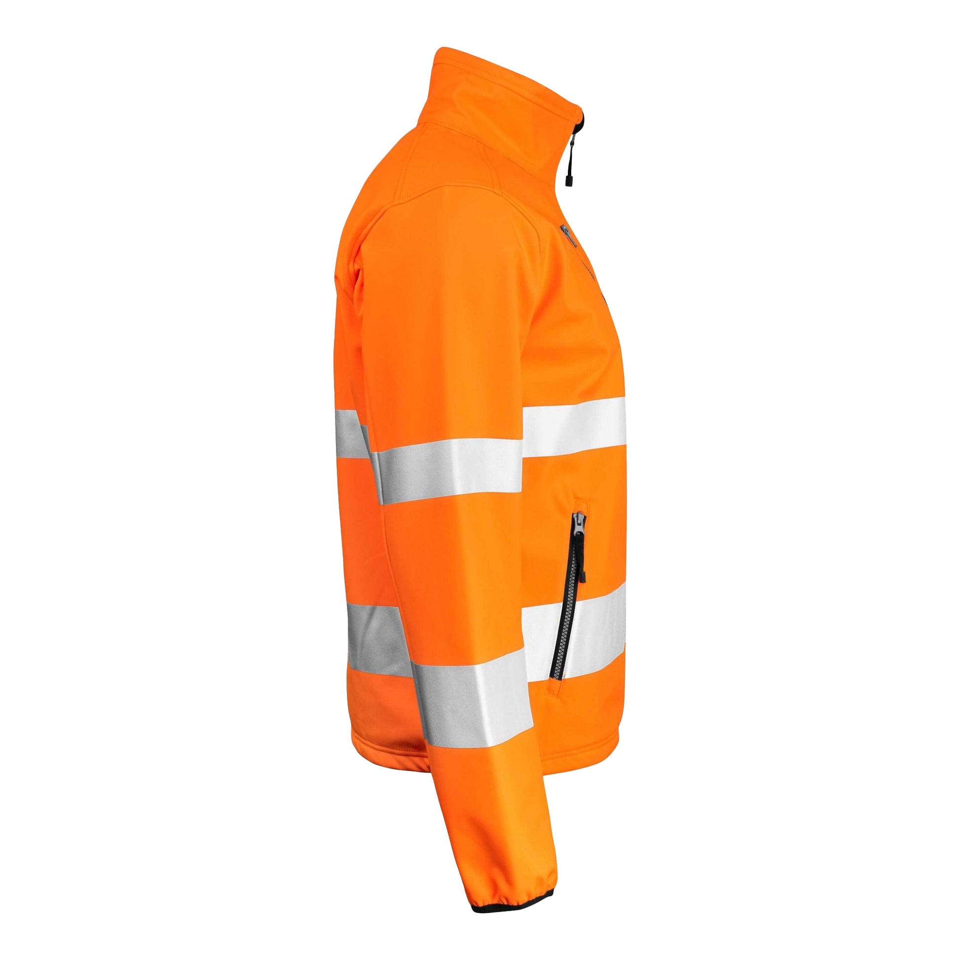 Orange - Side - Jobman Mens Hi-Vis Soft Shell Jacket