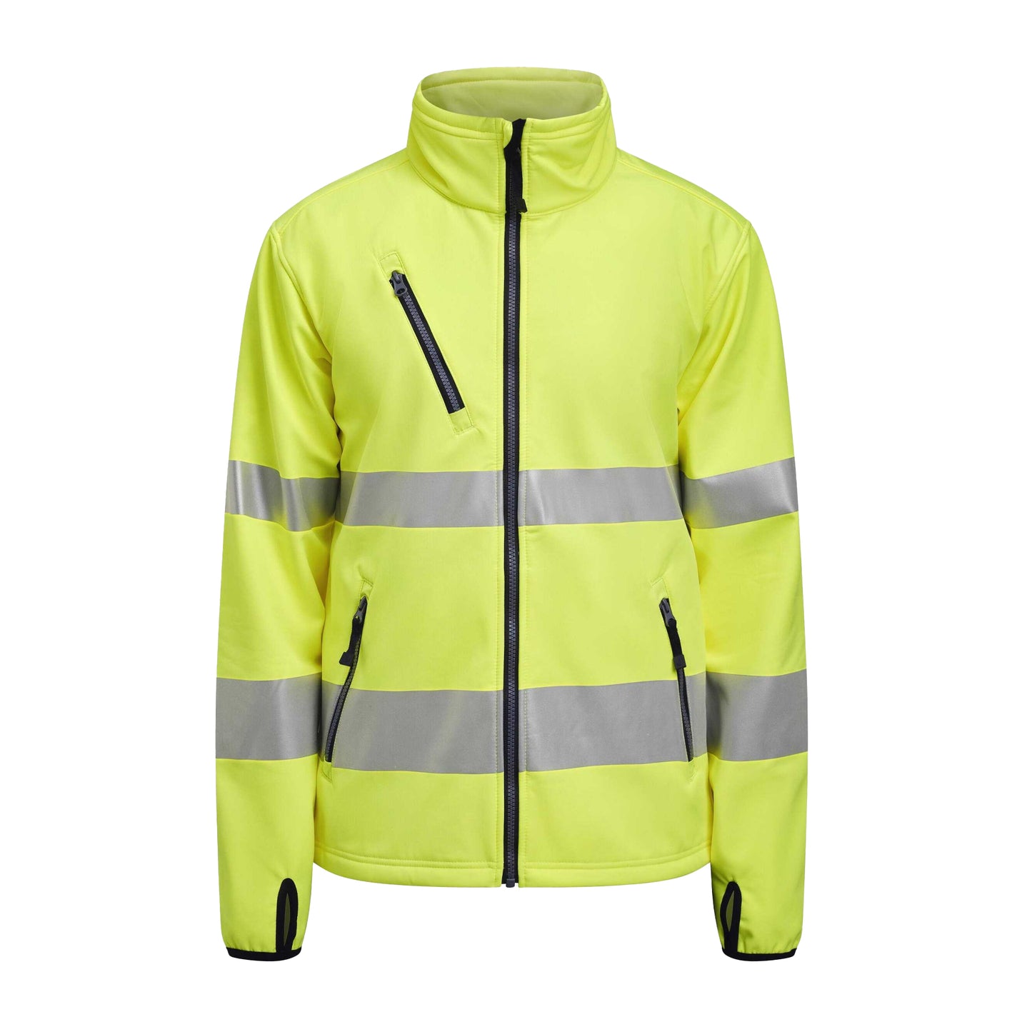 Yellow - Front - Jobman Mens Hi-Vis Soft Shell Jacket
