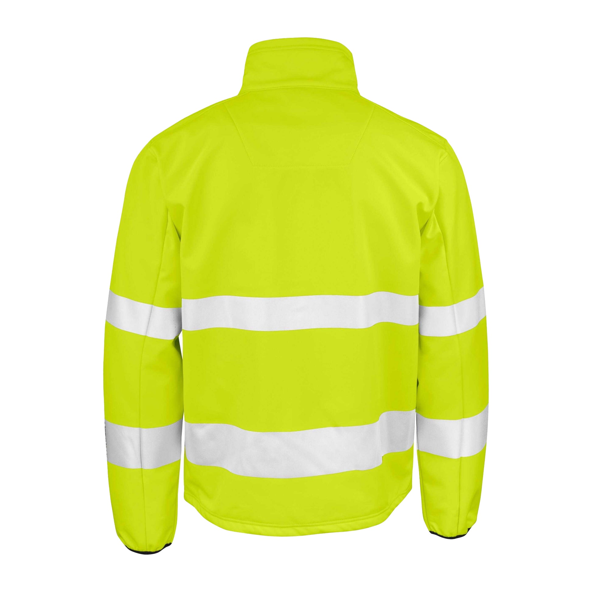 Yellow - Back - Jobman Mens Hi-Vis Soft Shell Jacket