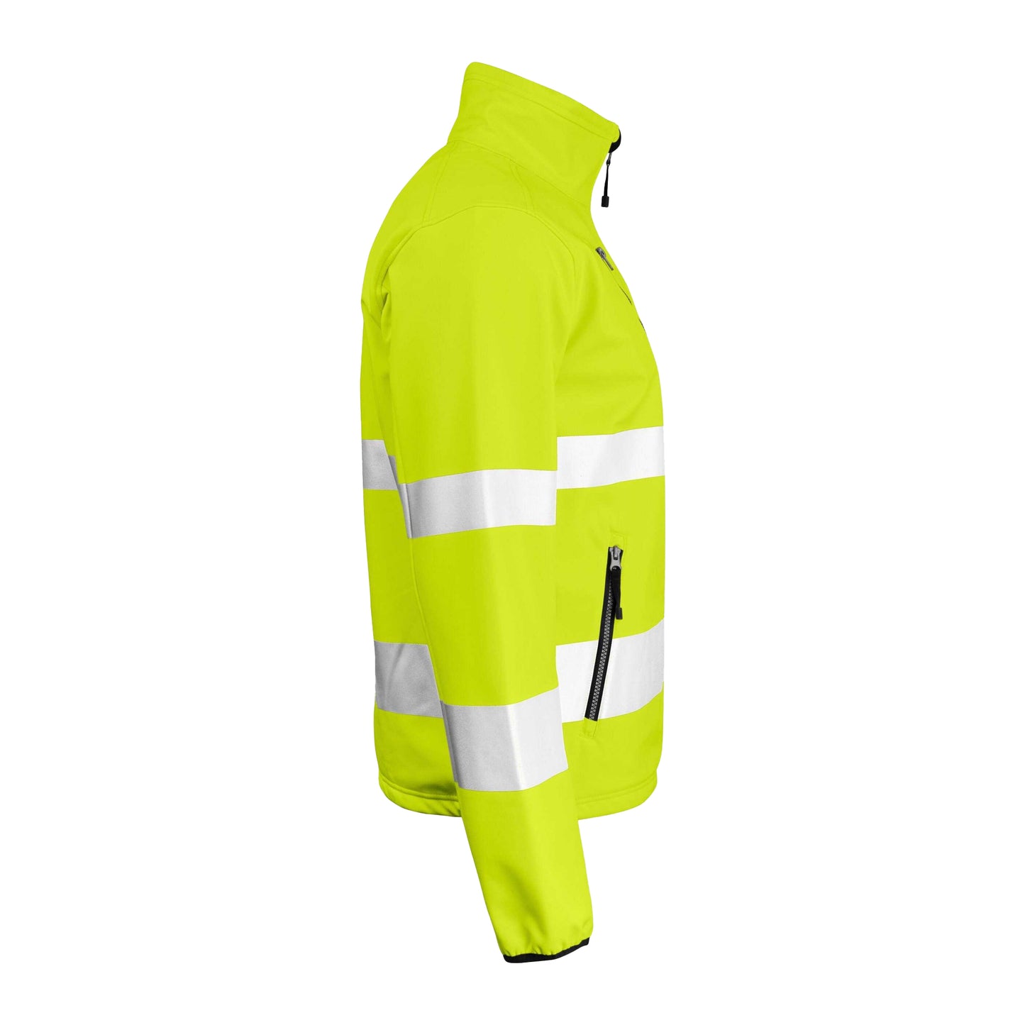 Yellow - Side - Jobman Mens Hi-Vis Soft Shell Jacket