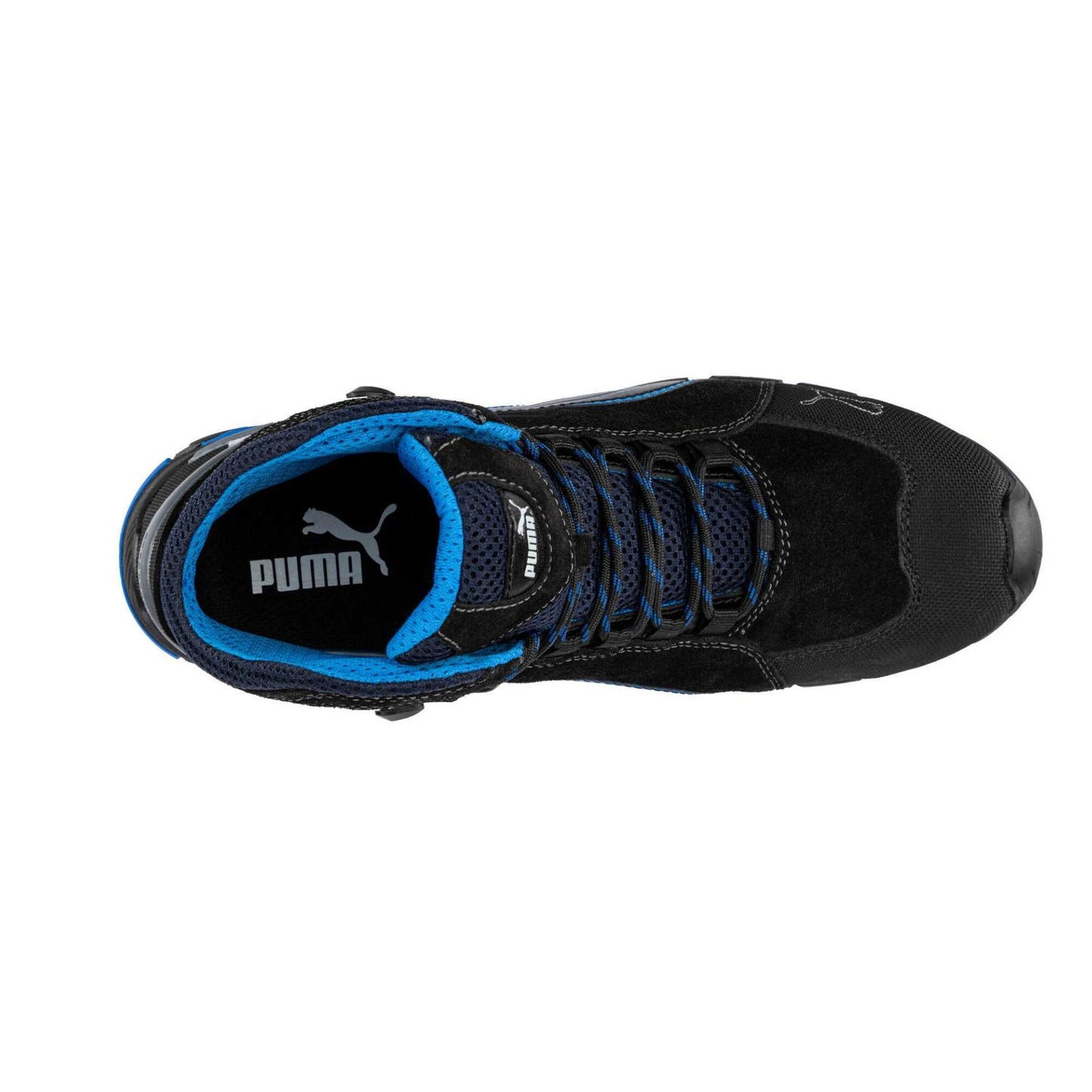 Black-Blue - Pack Shot - Puma Safety Mens Rio Leather Mid Cut Safety Boots