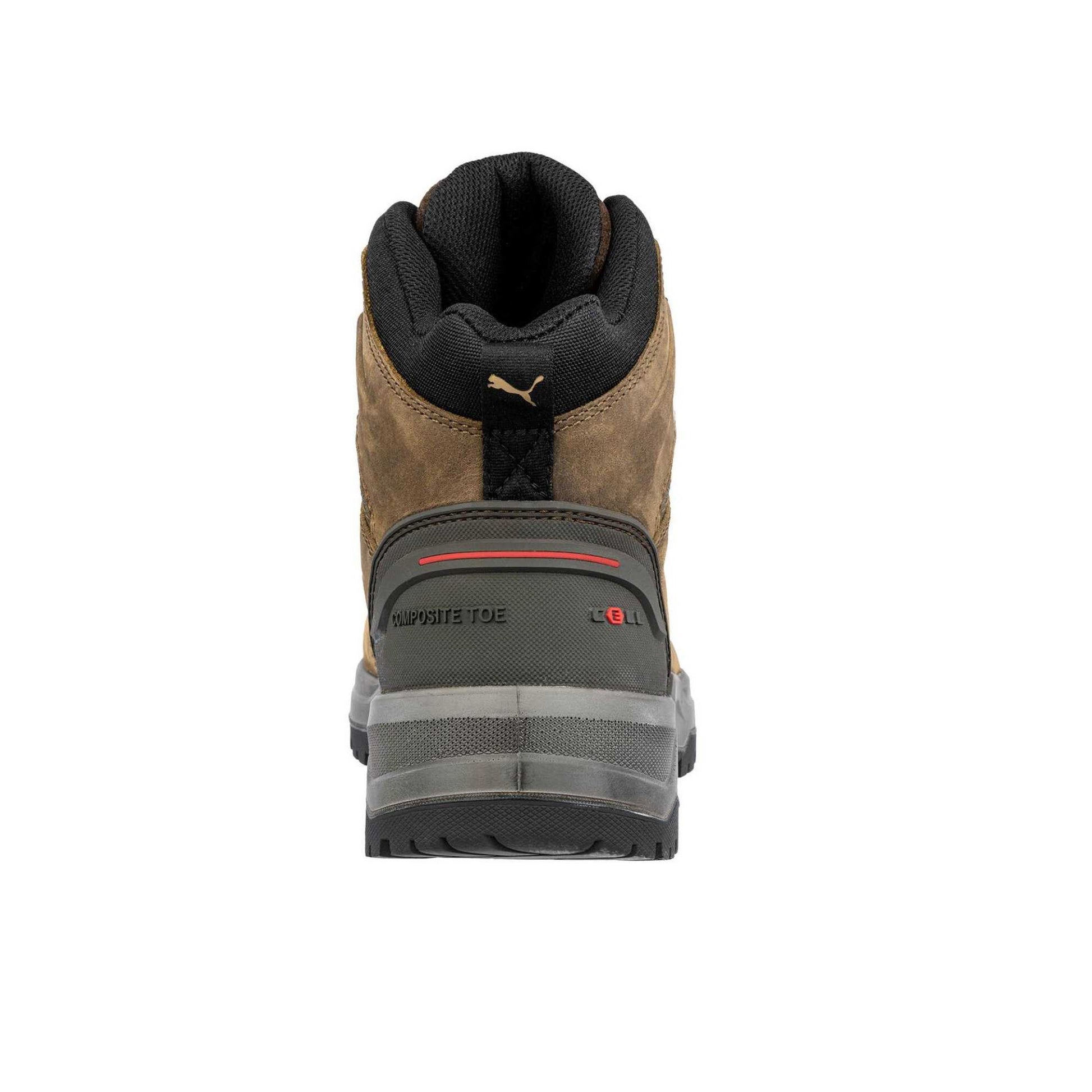 Brown - Back - Puma Safety Mens Iron Leather Mid Cut Safety Boots
