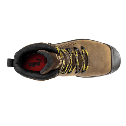 Brown - Pack Shot - Puma Safety Mens Iron Leather Mid Cut Safety Boots