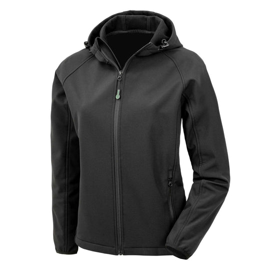 Black - Front - Result Recycled Womens-Ladies 3 Layer Printable Soft Shell Jacket