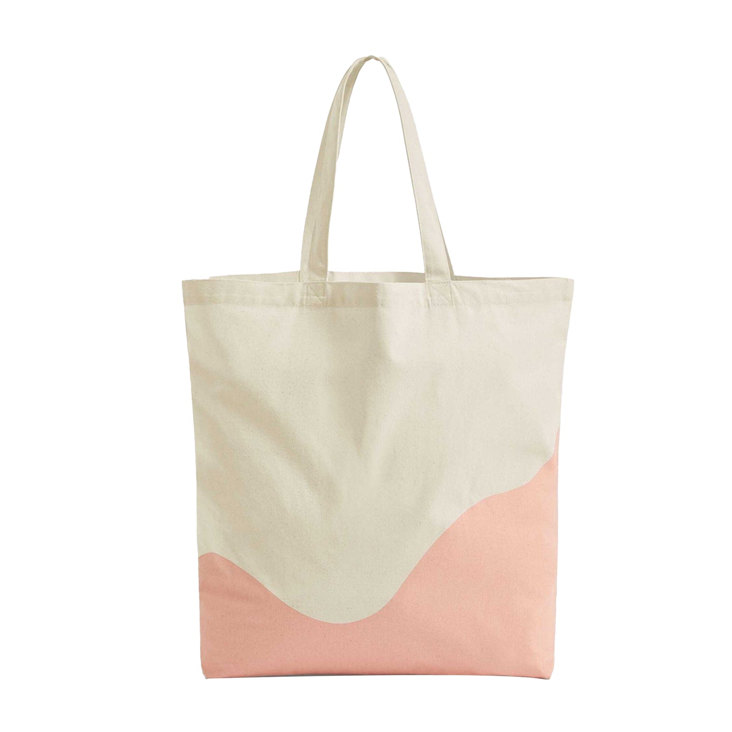 Natural-Peach - Front - Westford Mill Wave Pattern Maxi Tote Bag