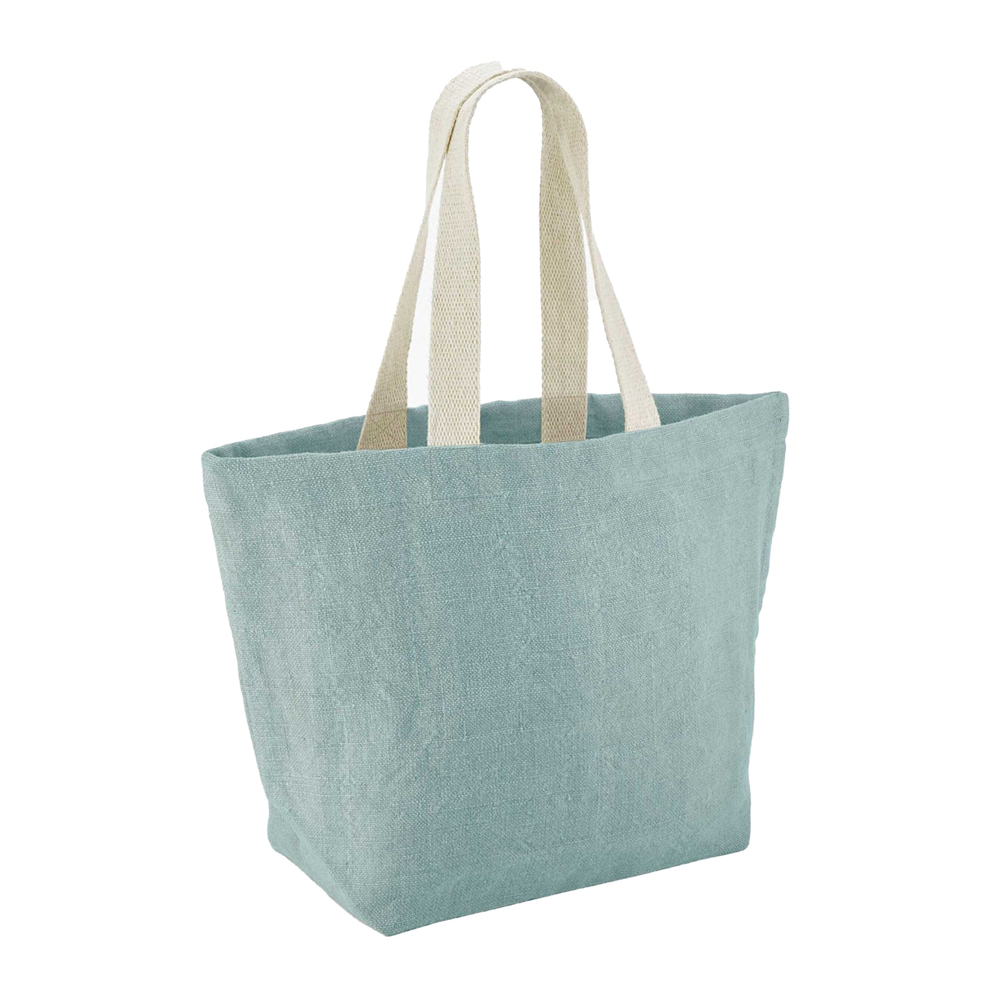 Duck Egg Blue - Back - Westford Mill Washed Jute Tote Bag