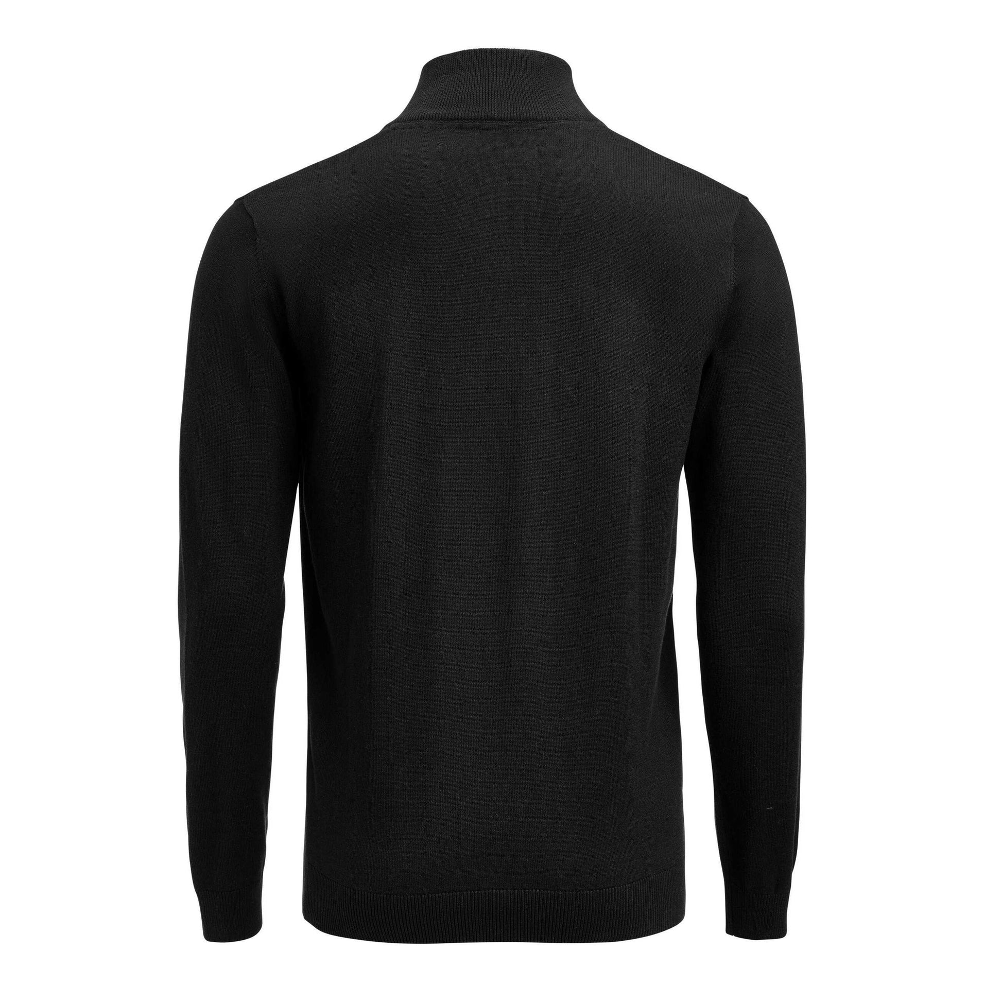 Black - Back - James Harvest Unisex Adult Ashland Knitted Half Zip Sweatshirt