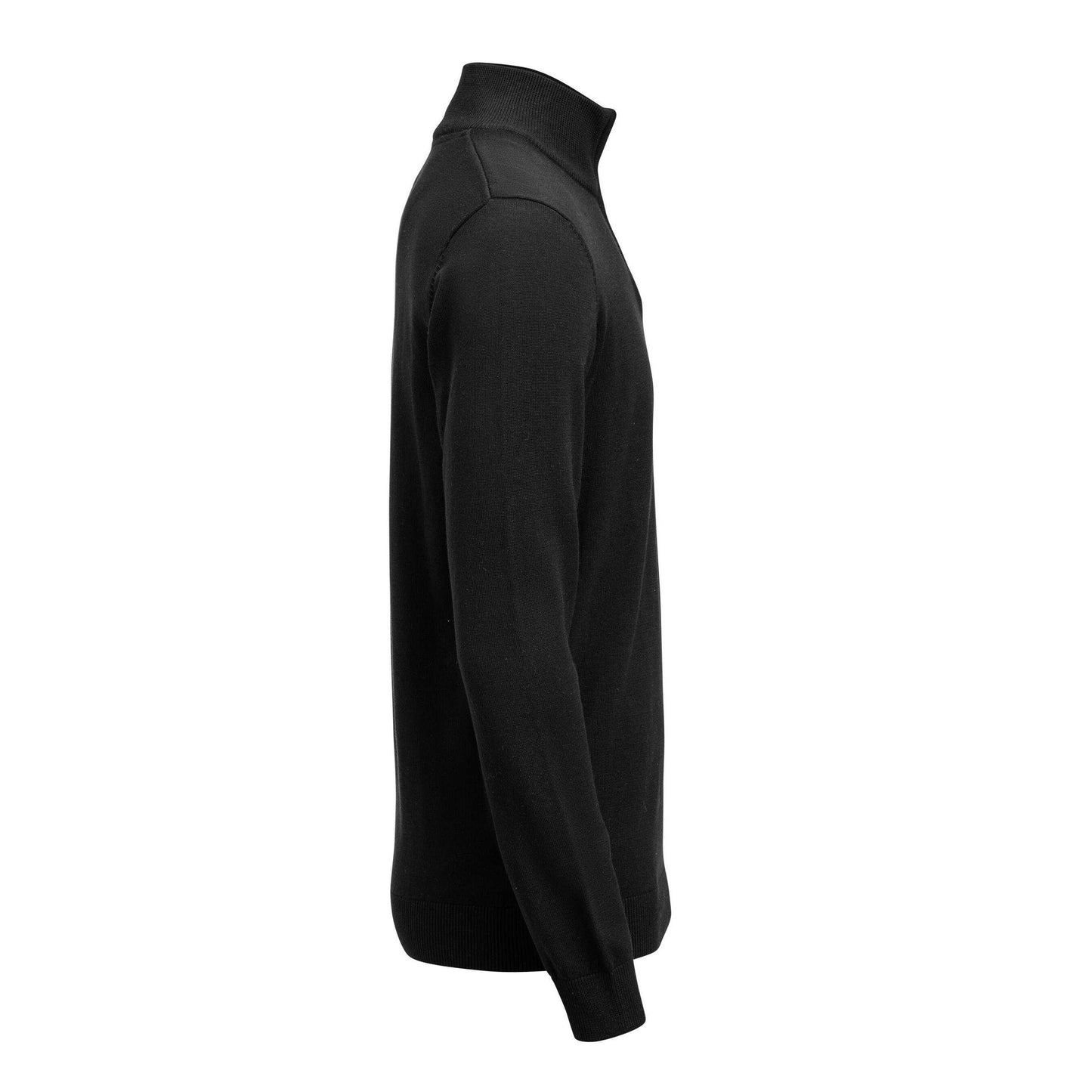 Black - Side - James Harvest Unisex Adult Ashland Knitted Half Zip Sweatshirt