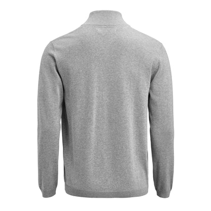 Grey Melange - Back - James Harvest Unisex Adult Ashland Knitted Half Zip Sweatshirt