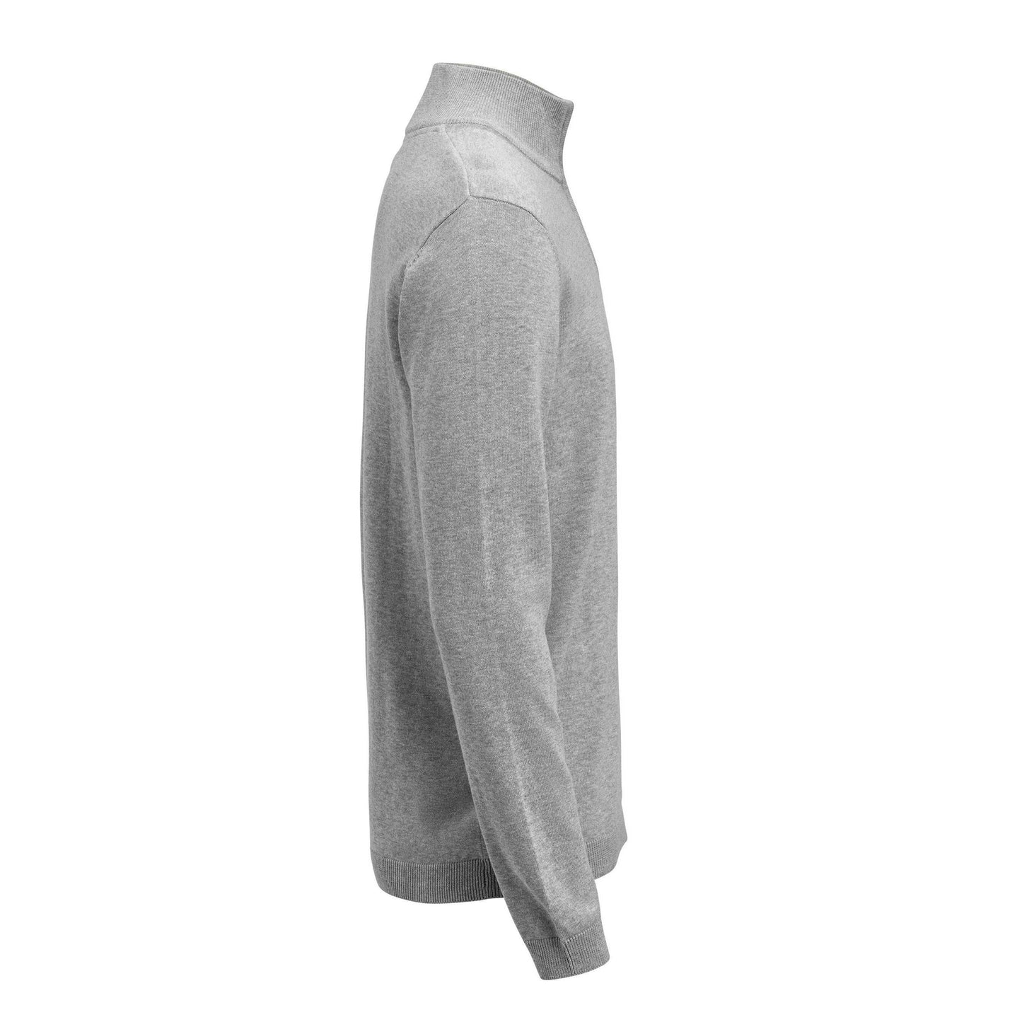 Grey Melange - Side - James Harvest Unisex Adult Ashland Knitted Half Zip Sweatshirt