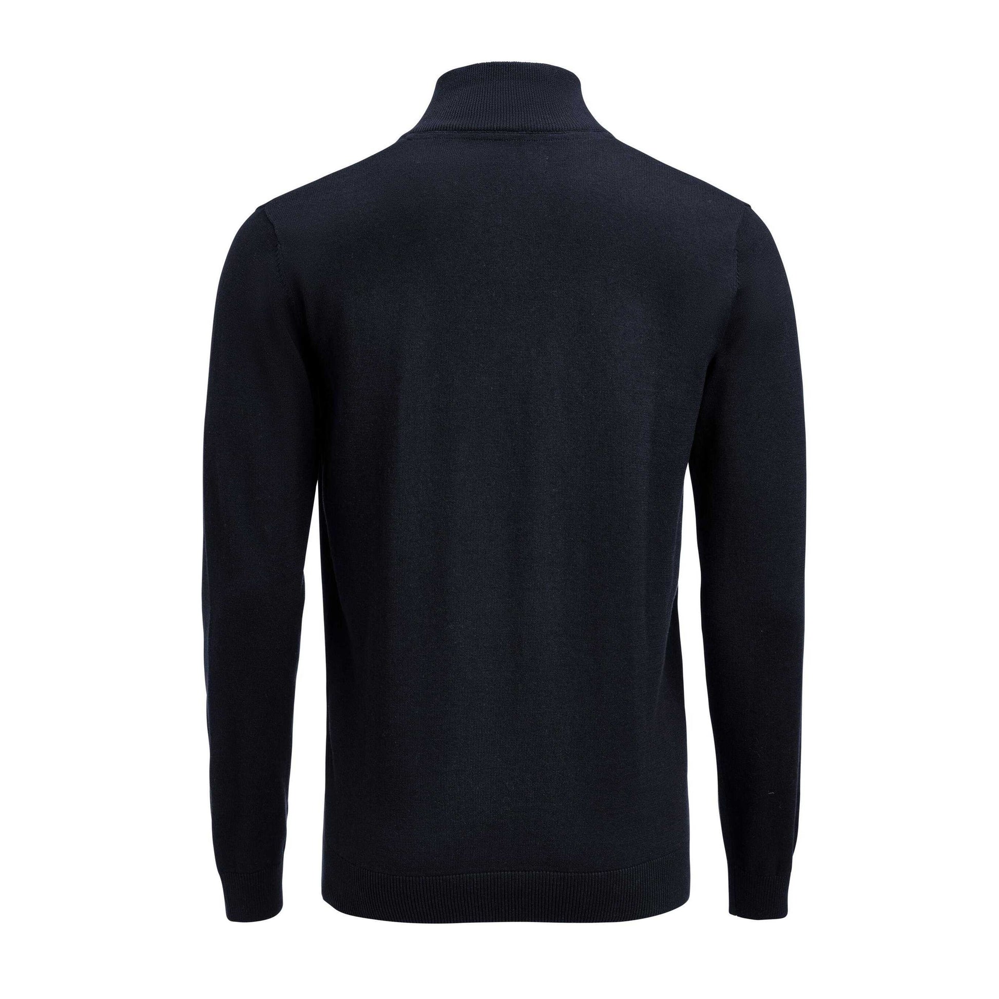 Navy - Back - James Harvest Unisex Adult Ashland Knitted Half Zip Sweatshirt