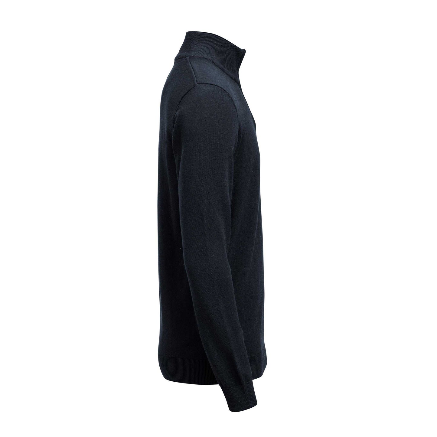 Navy - Side - James Harvest Unisex Adult Ashland Knitted Half Zip Sweatshirt