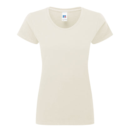 Natural - Front - Russell Womens-Ladies Authentic Classic T-Shirt