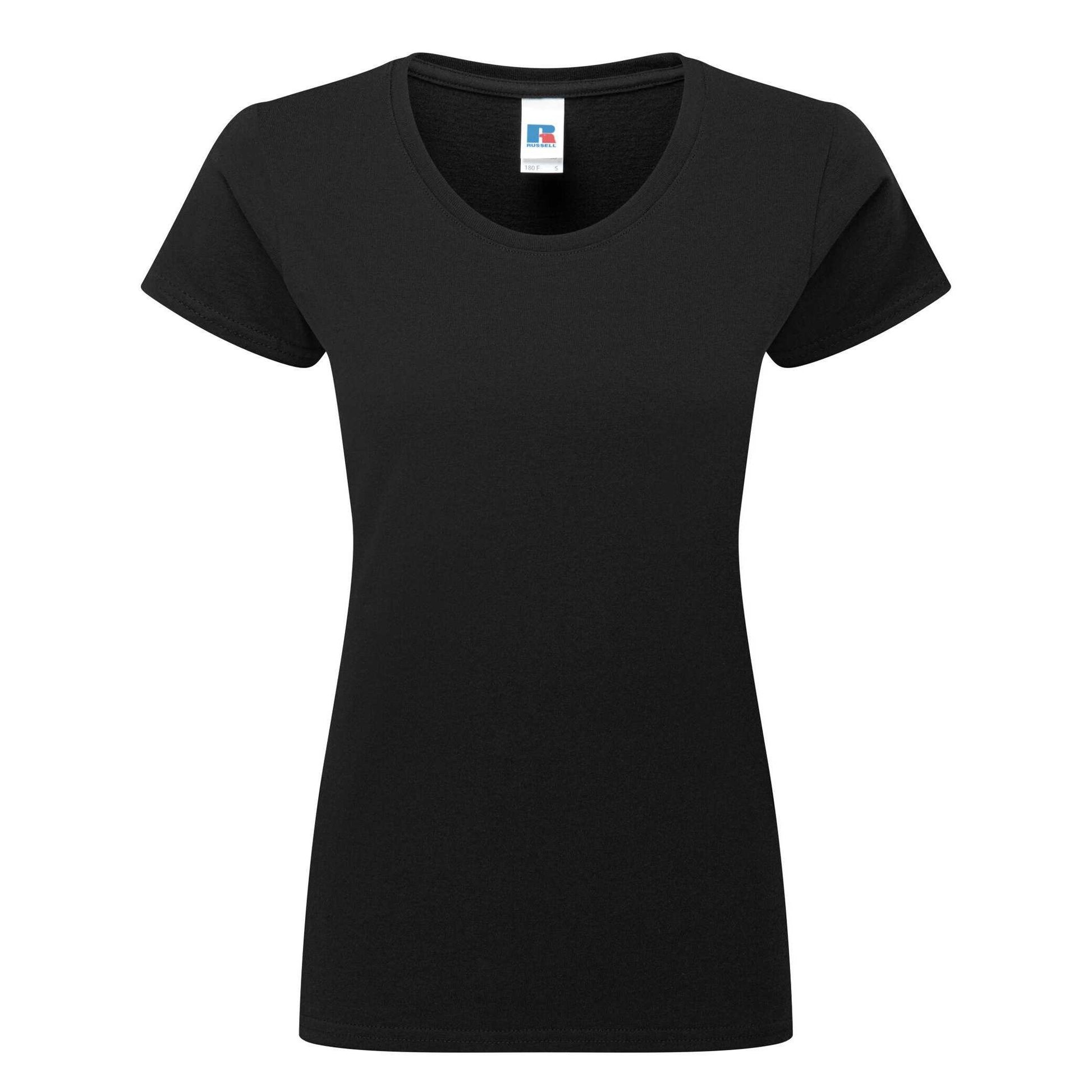 Black - Front - Russell Womens-Ladies Authentic Classic T-Shirt