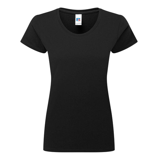 Black - Front - Russell Womens-Ladies Authentic Classic T-Shirt