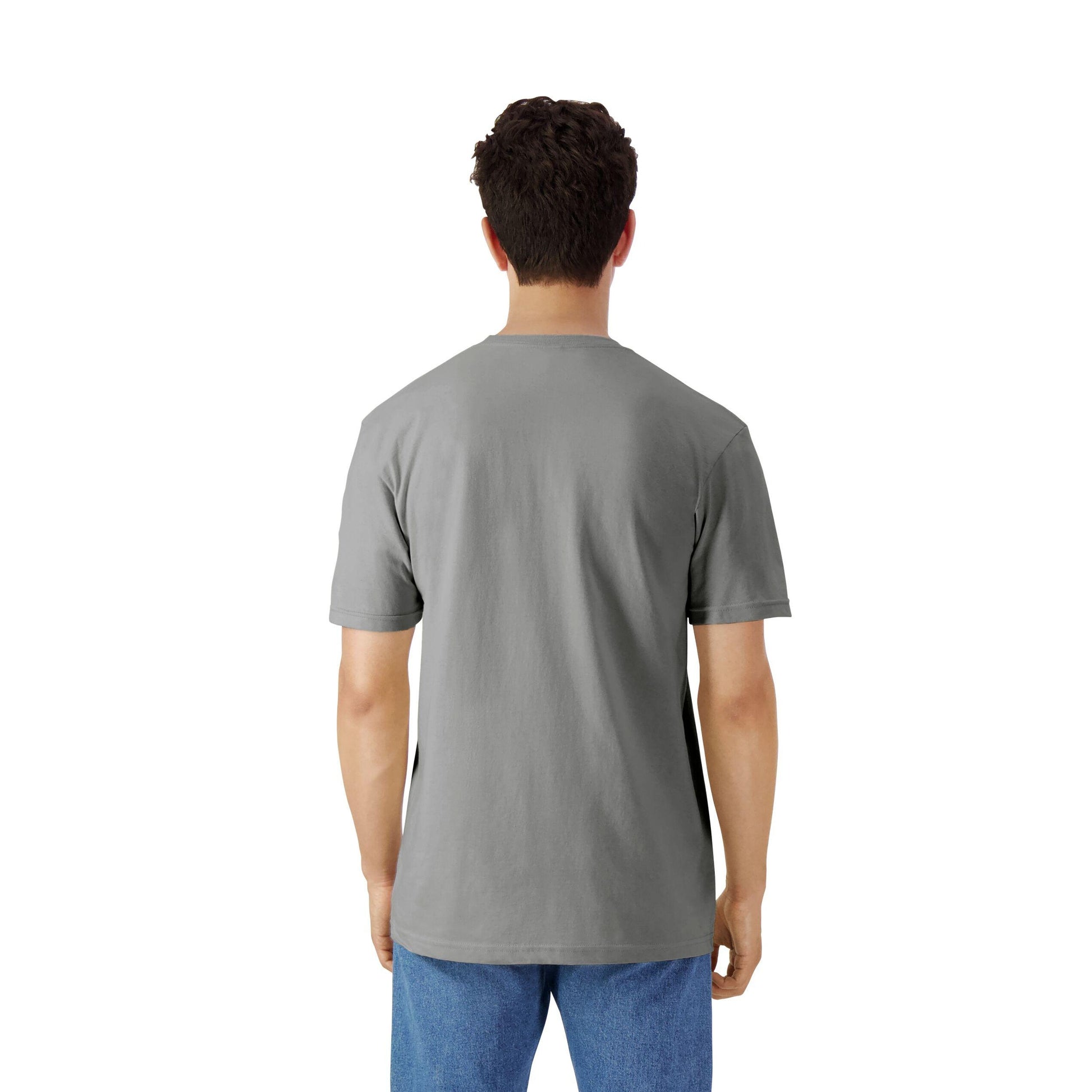 Charcoal - Side - Gildan Unisex Adult Cotton Lightweight T-Shirt