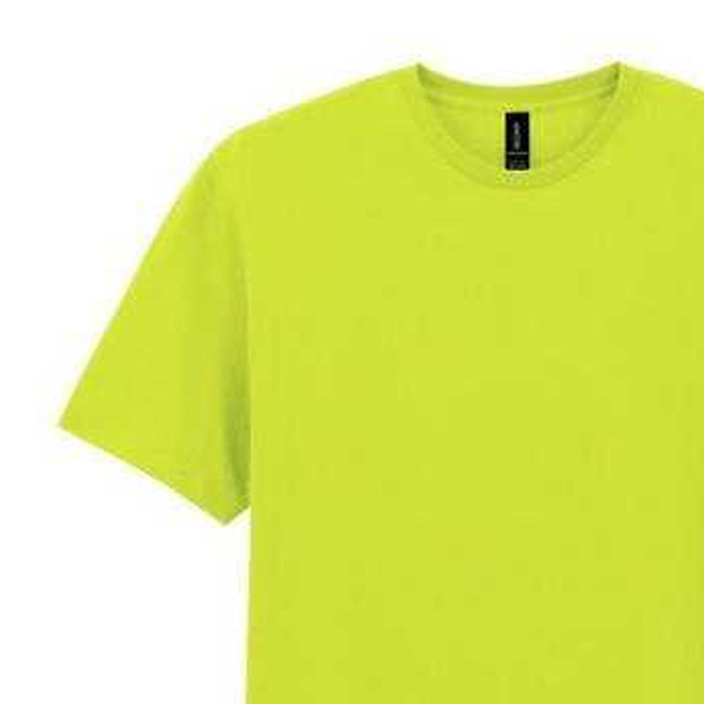 Safety Green - Side - Gildan Unisex Adult Cotton Lightweight T-Shirt