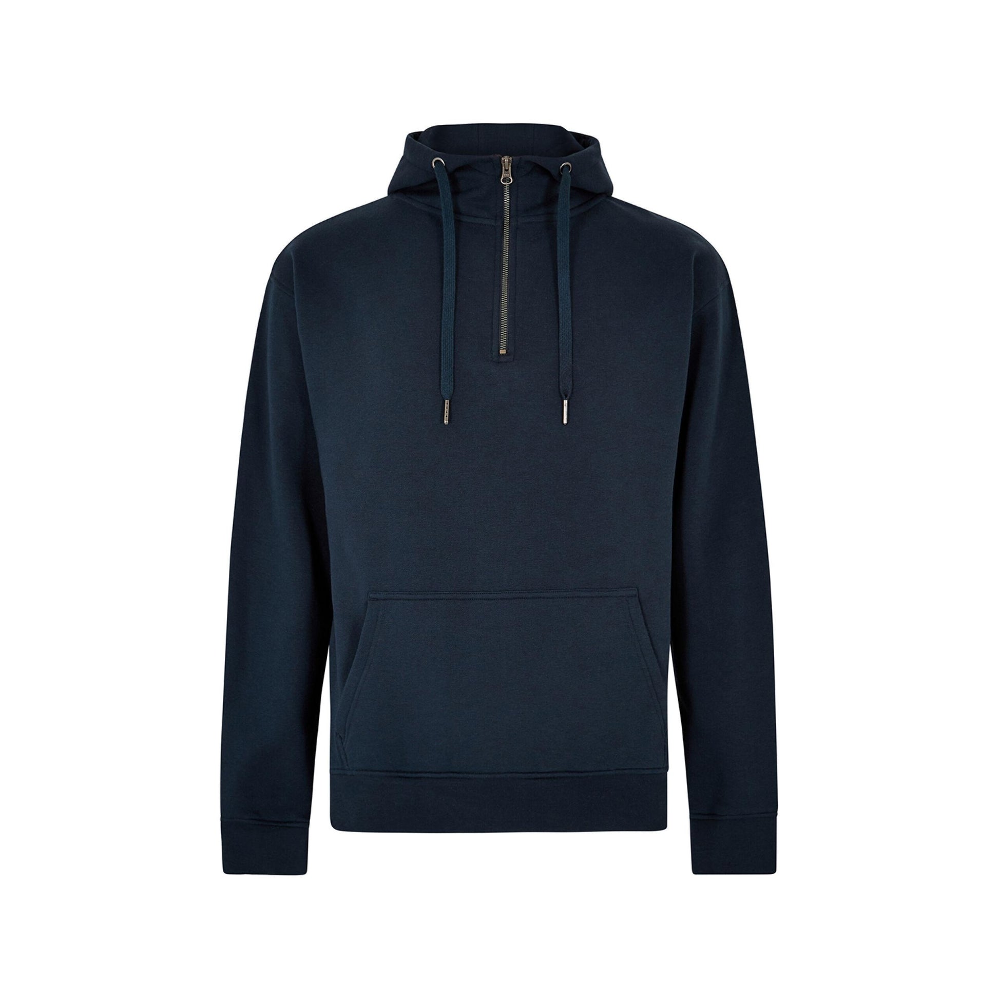 Navy - Front - Kustom Kit Mens Quarter Zip Regular Hoodie