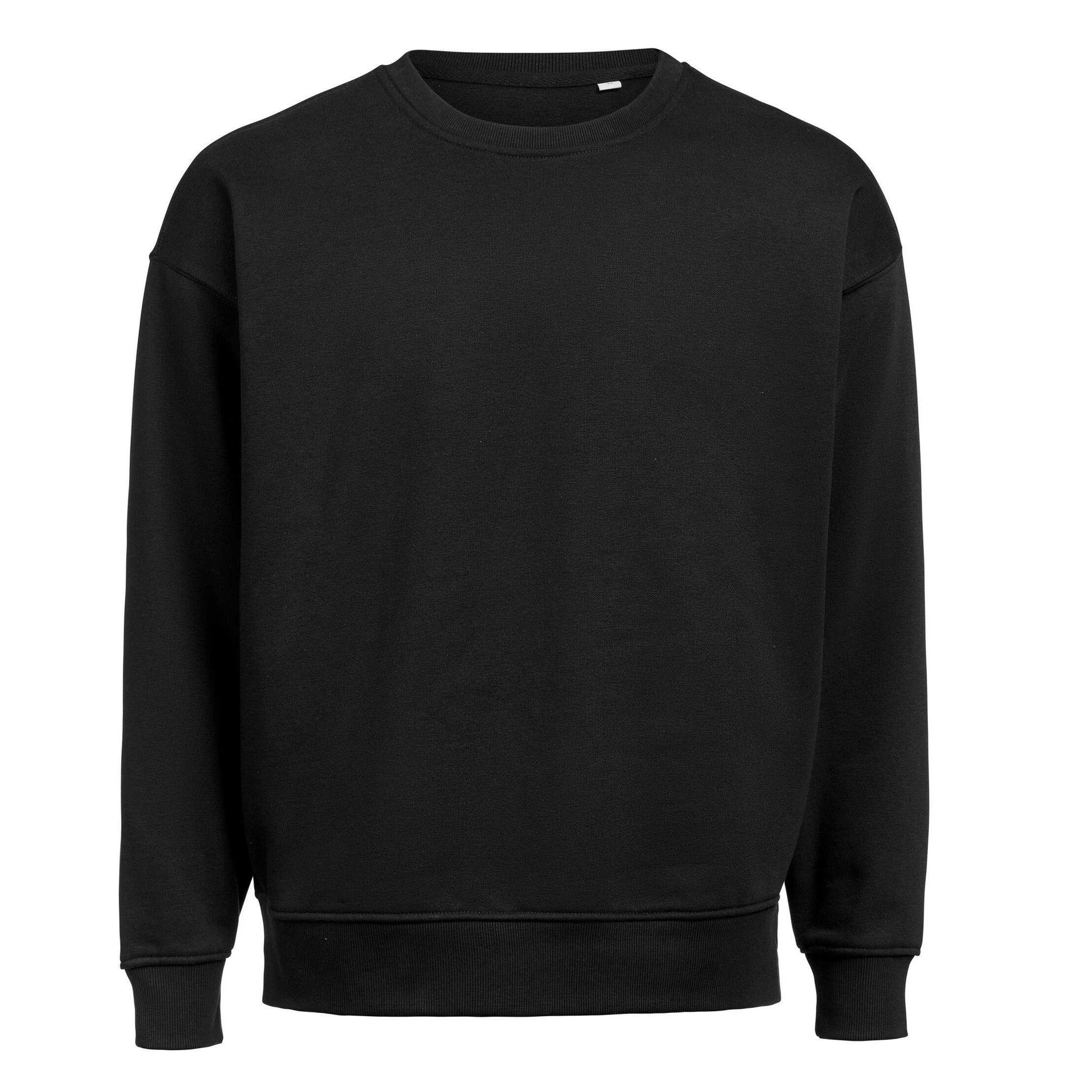 Black - Front - Untagged Movement Mens Crew Neck Loose Fit Sweatshirt