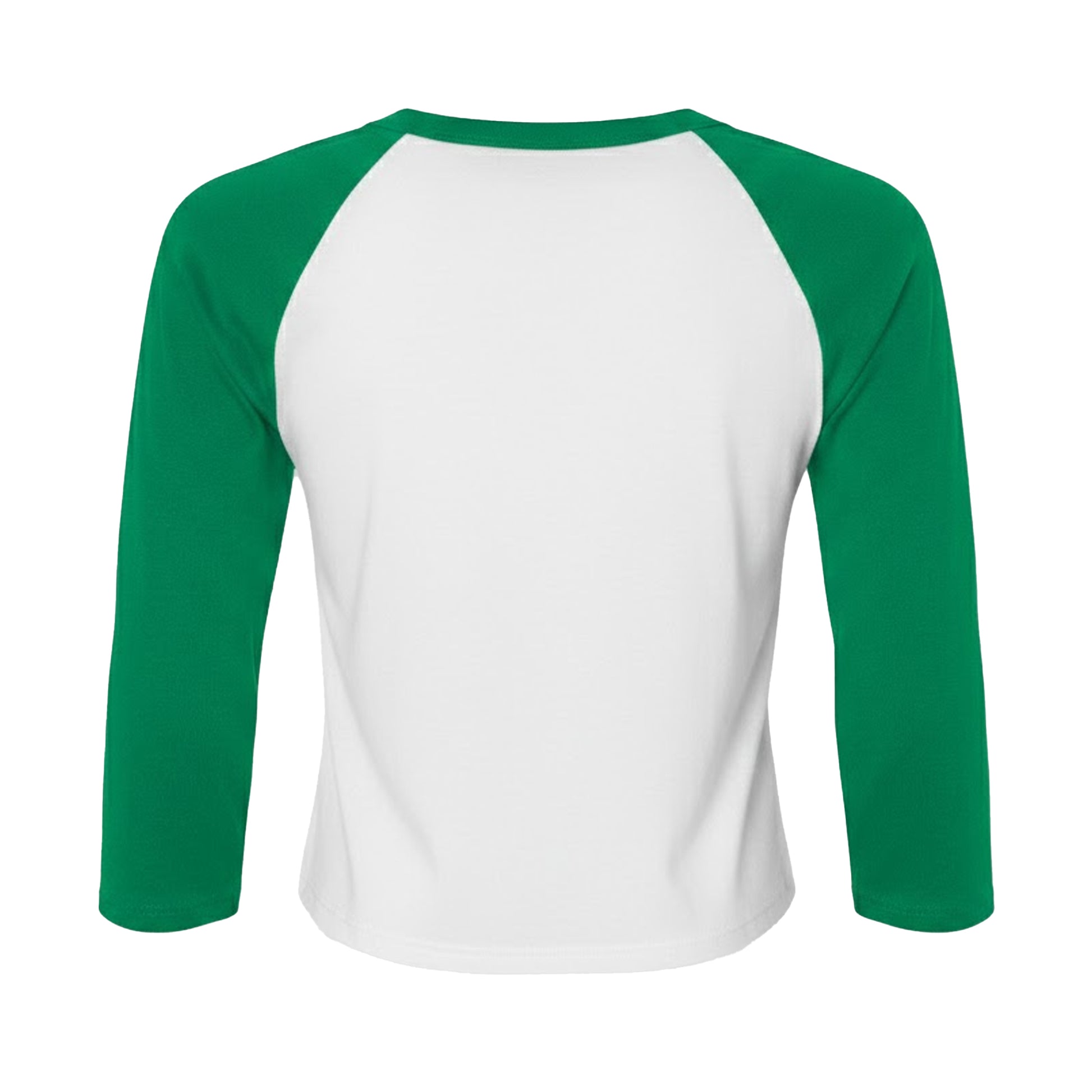White-Kelly Green - Back - Bella + Canvas Womens-Ladies Micro-Rib Raglan 3-4 Sleeve T-Shirt