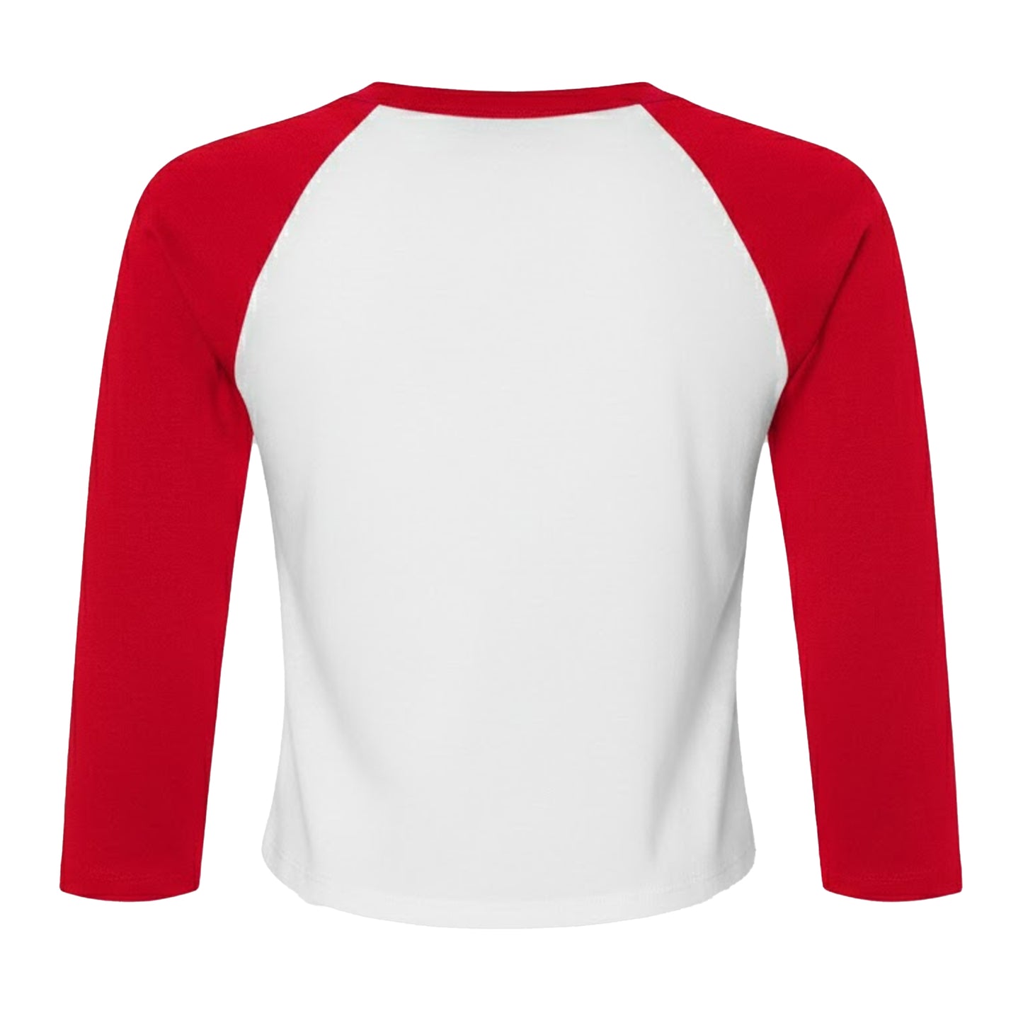 White-Red - Back - Bella + Canvas Womens-Ladies Micro-Rib Raglan 3-4 Sleeve T-Shirt