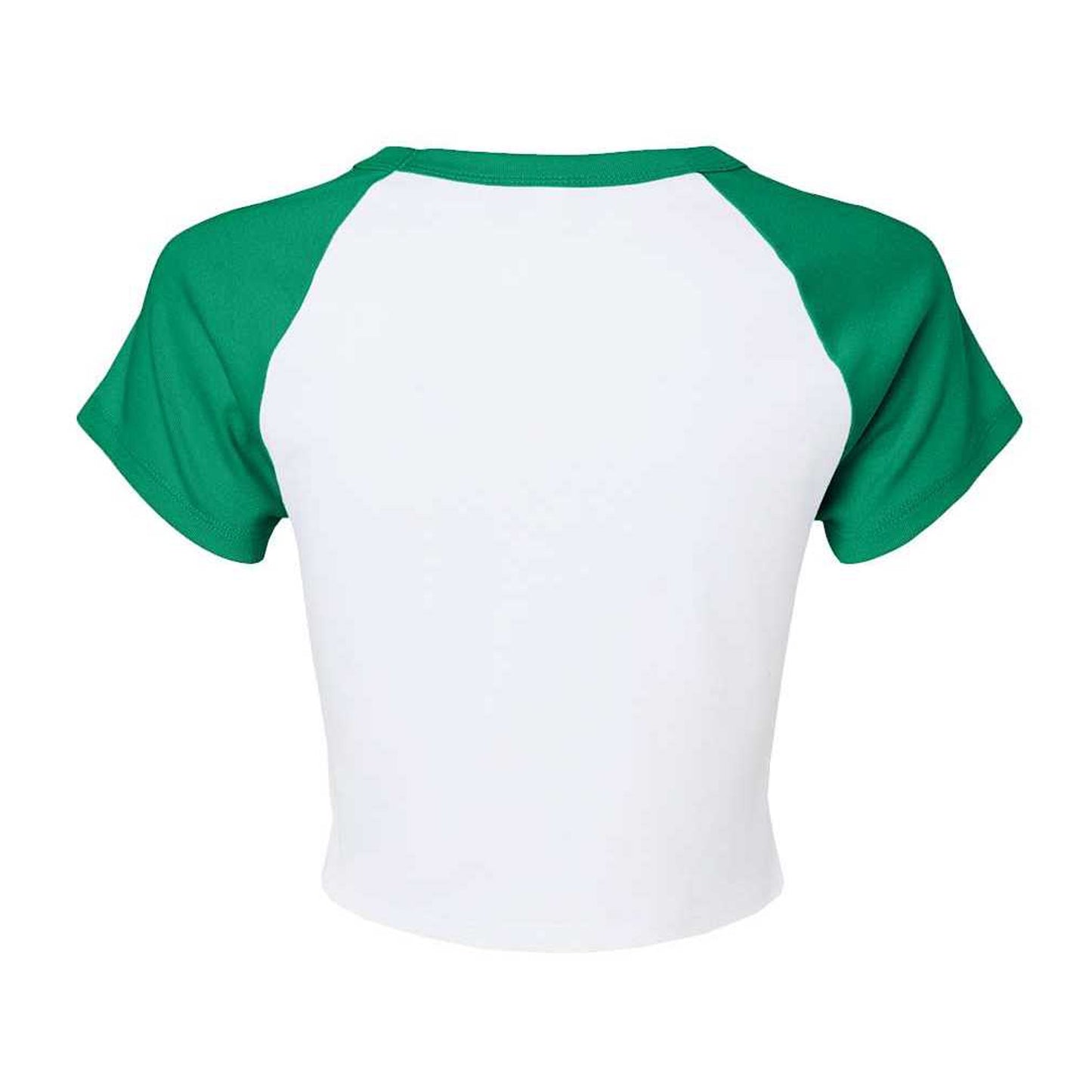 White-Kelly Green - Back - Bella + Canvas Womens-Ladies Baby Micro-Rib Raglan T-Shirt