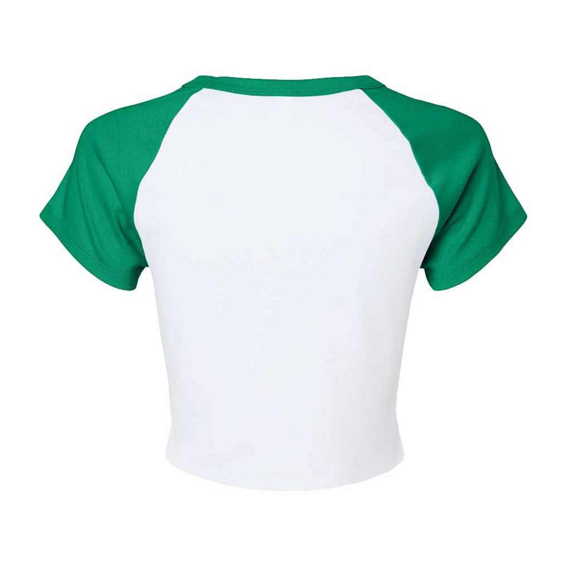 White-Kelly Green - Back - Bella + Canvas Womens-Ladies Baby Micro-Rib Raglan T-Shirt