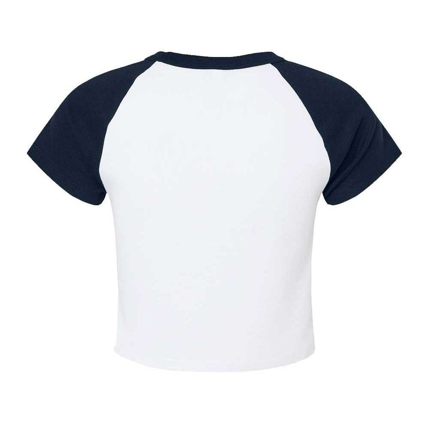 White-Navy - Back - Bella + Canvas Womens-Ladies Baby Micro-Rib Raglan T-Shirt