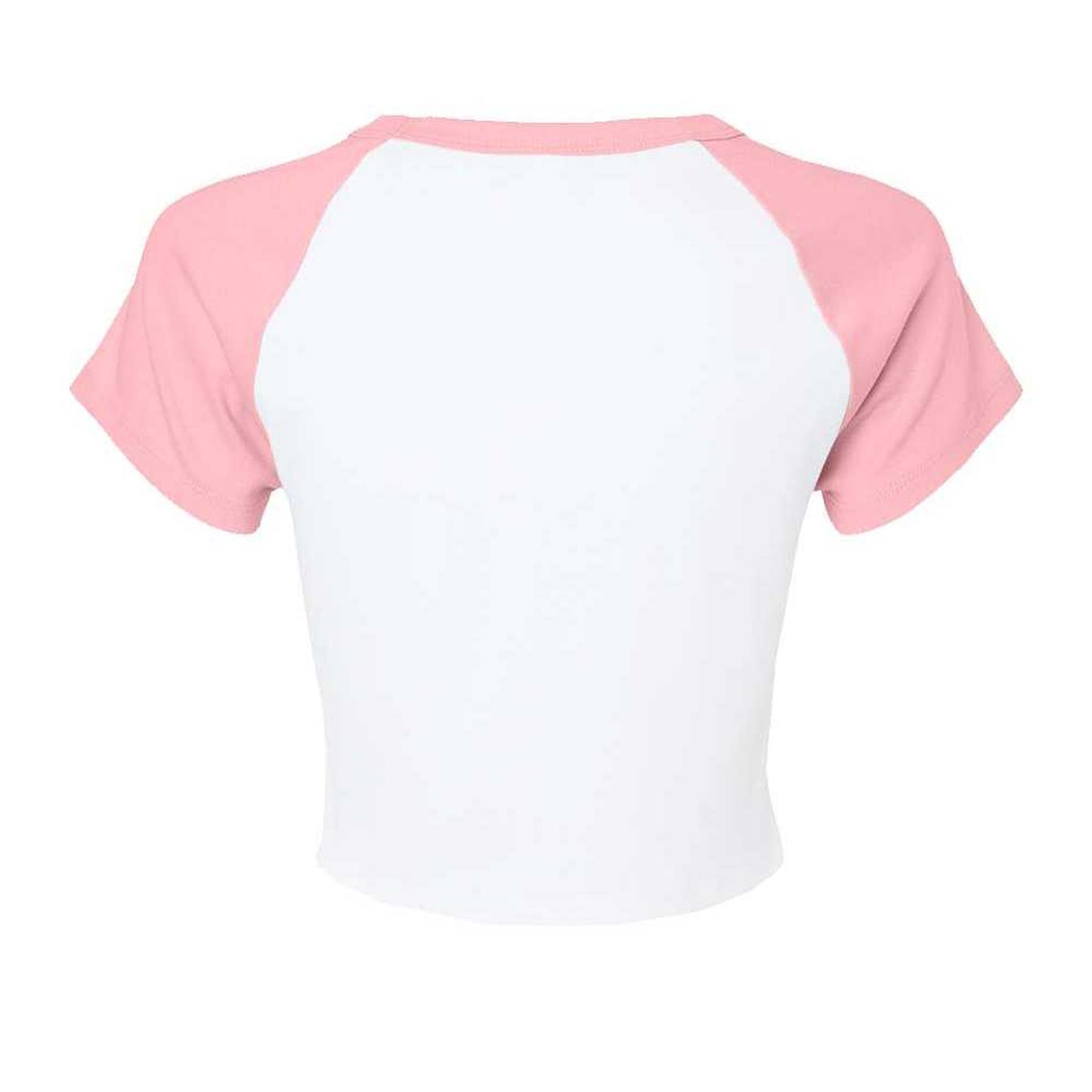 White-Pink - Back - Bella + Canvas Womens-Ladies Baby Micro-Rib Raglan T-Shirt