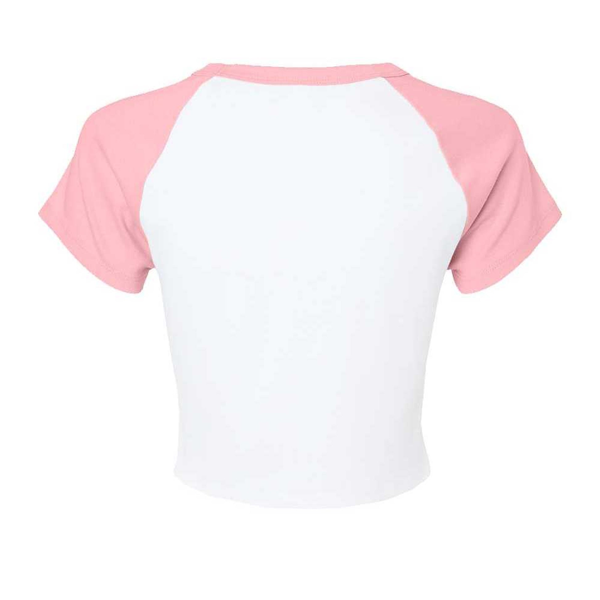 White-Pink - Back - Bella + Canvas Womens-Ladies Baby Micro-Rib Raglan T-Shirt