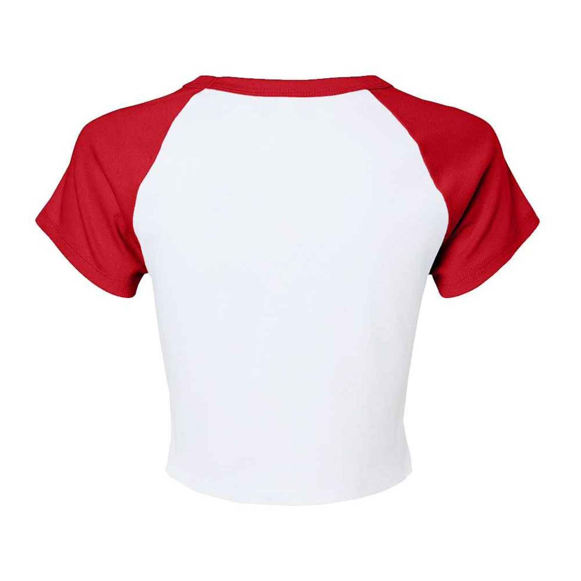 White-Red - Back - Bella + Canvas Womens-Ladies Baby Micro-Rib Raglan T-Shirt