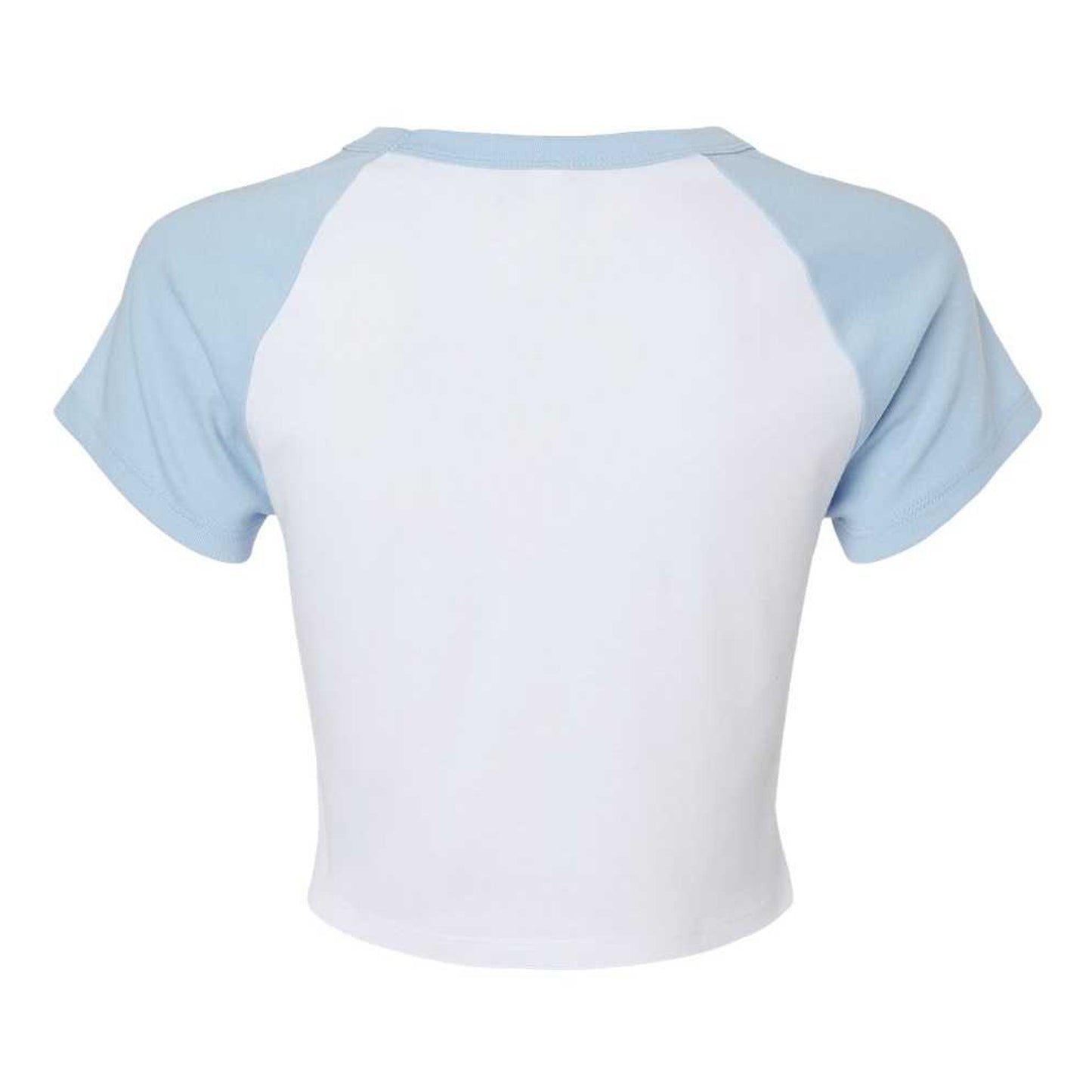 White-Baby Blue - Back - Bella + Canvas Womens-Ladies Baby Micro-Rib Raglan T-Shirt