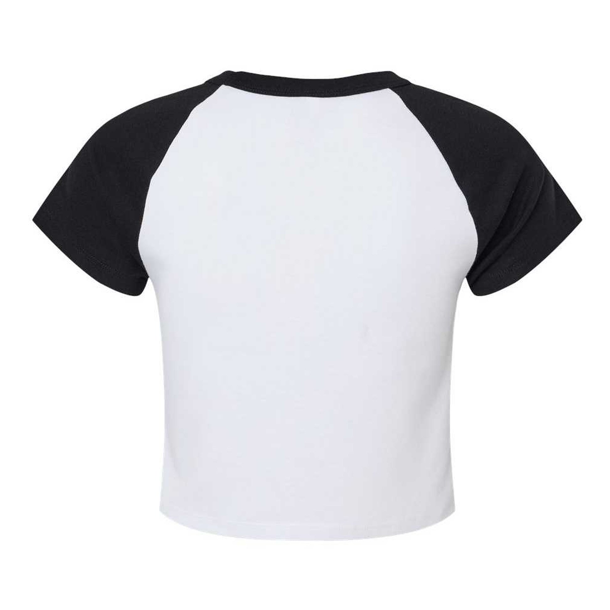 White-Black - Lifestyle - Bella + Canvas Womens-Ladies Baby Micro-Rib Raglan T-Shirt